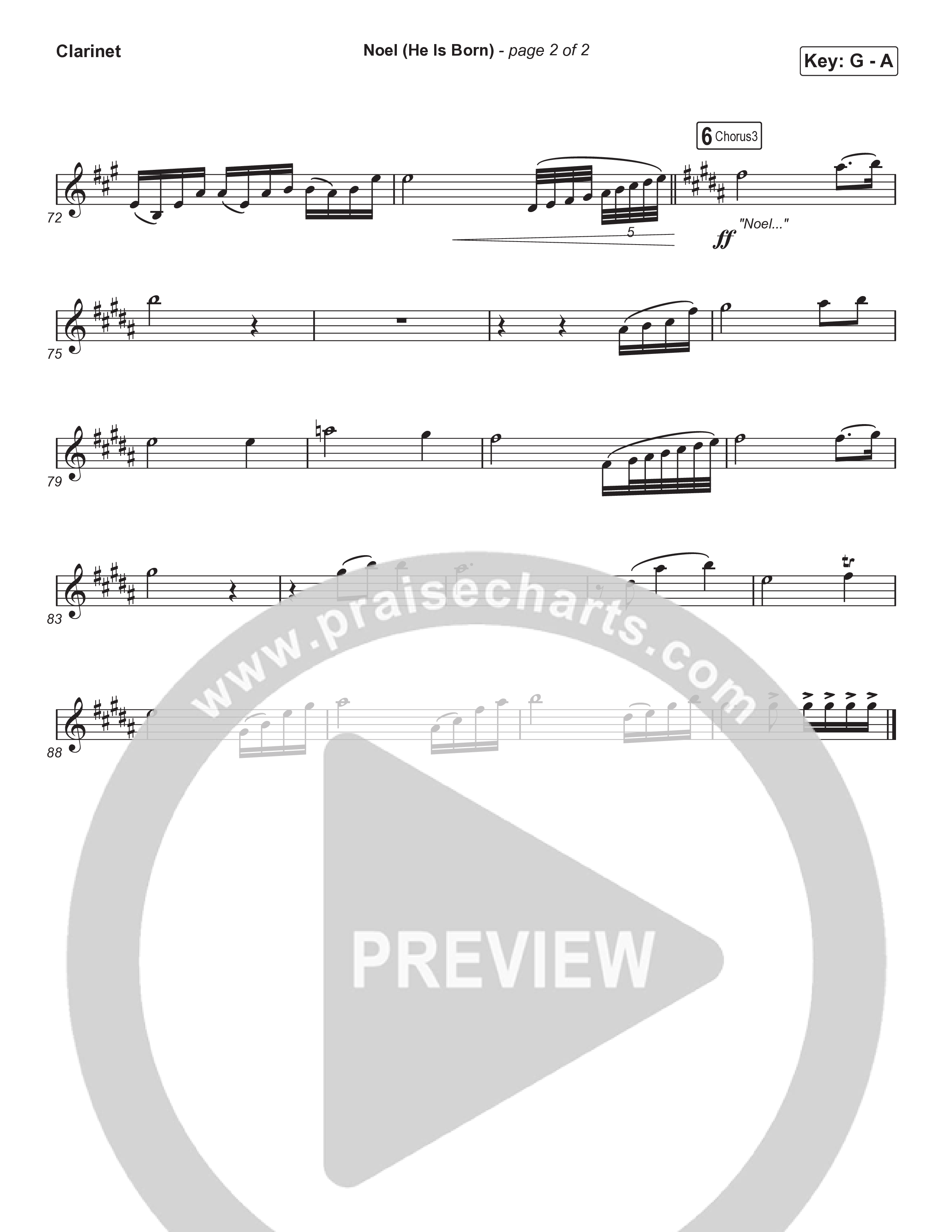 Noel (He Is Born) (Unison/2-Part) Clarinet (Tommee Profitt / Stanaj / Arr. Luke Gambill)
