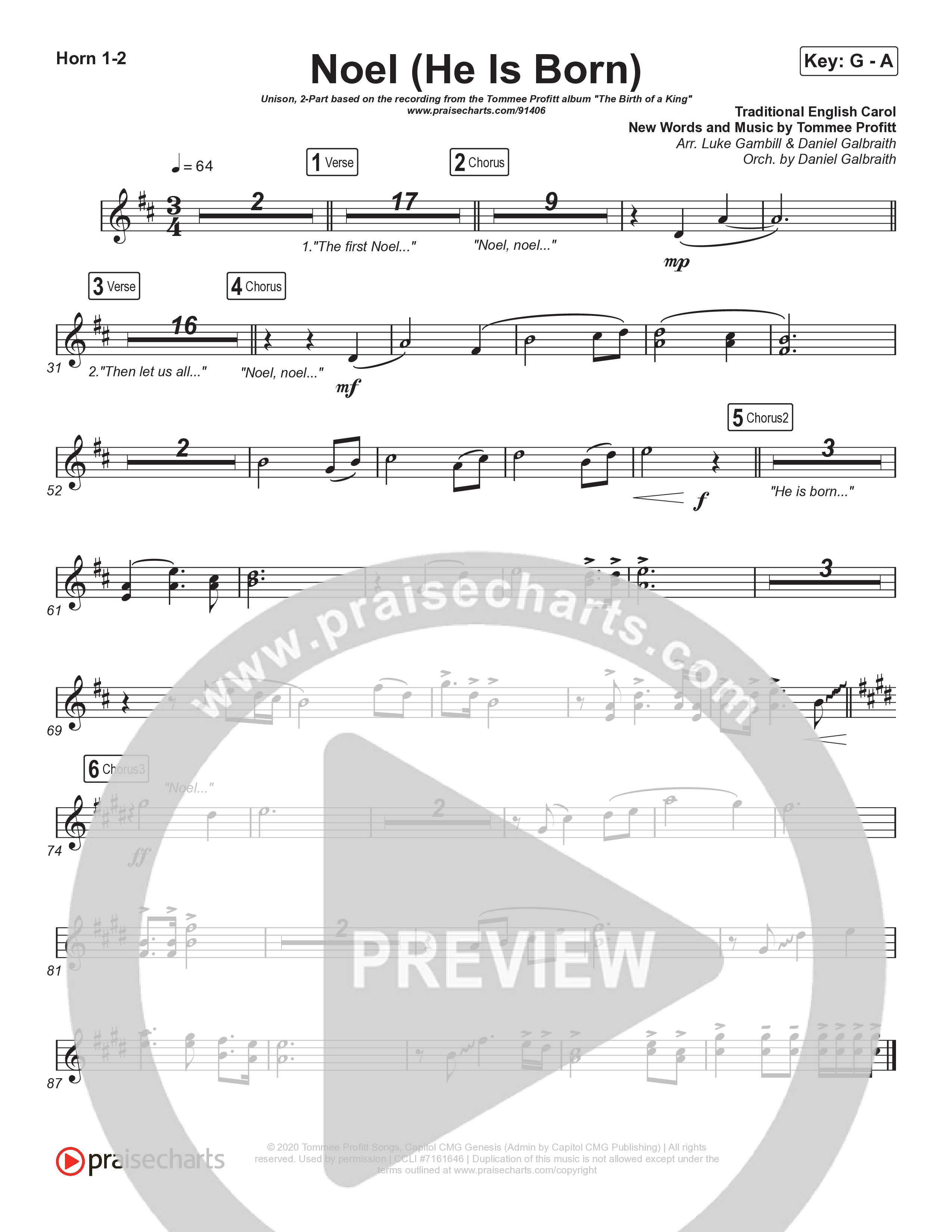 Noel (He Is Born) (Unison/2-Part) Brass Pack (Tommee Profitt / Stanaj / Arr. Luke Gambill)