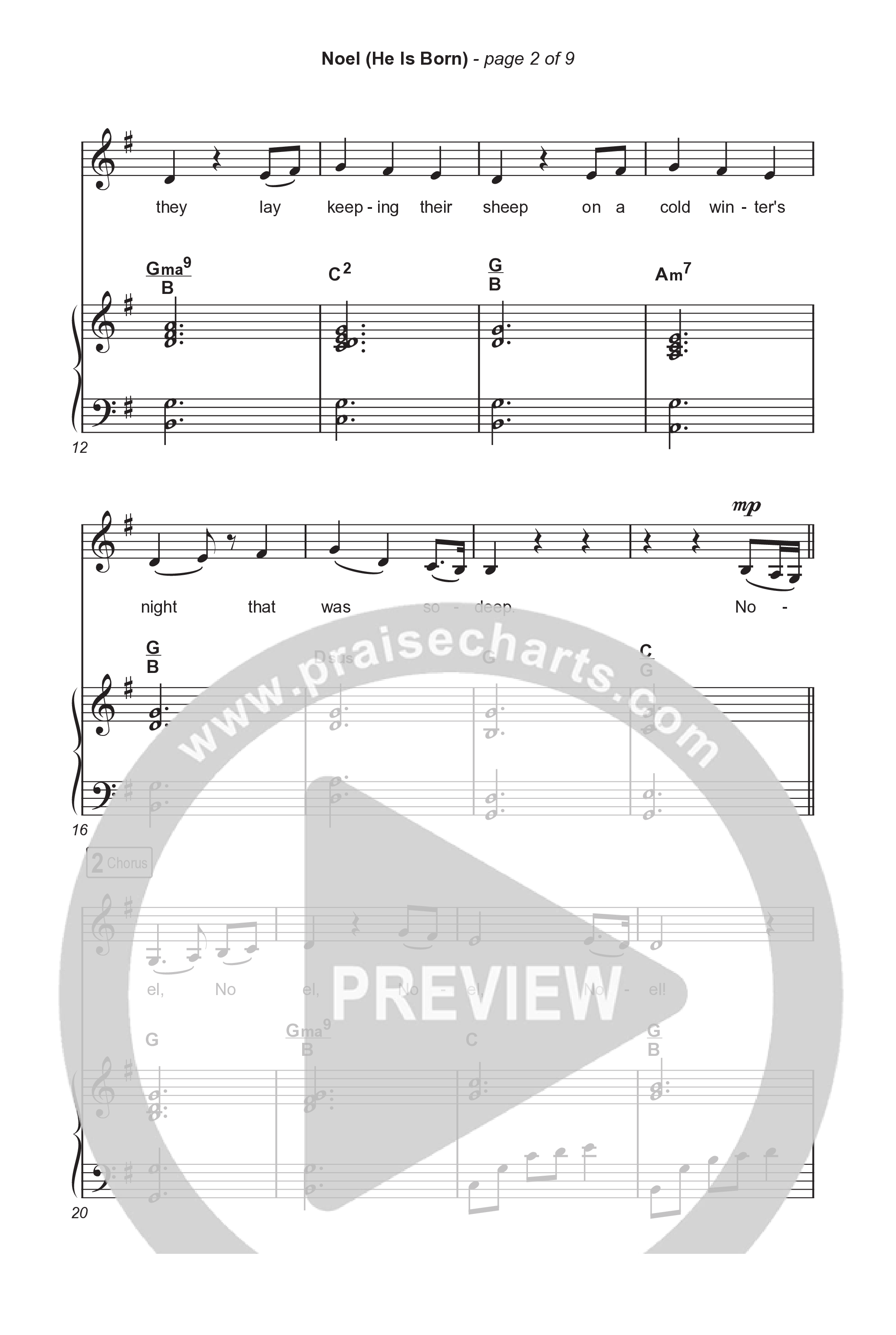 Noel (He Is Born) (Unison/2-Part) Octavo (Uni/2-Part & Pno) (Tommee Profitt / Stanaj / Arr. Luke Gambill)