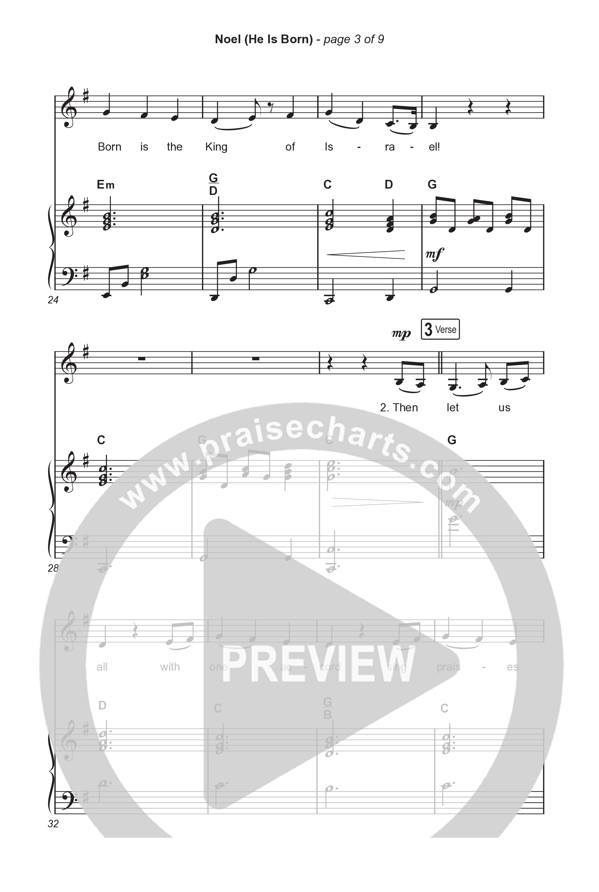 Noel (He Is Born) (Unison/2-Part) Octavo (Uni/2-Part & Pno) (Tommee Profitt / Stanaj / Arr. Luke Gambill)