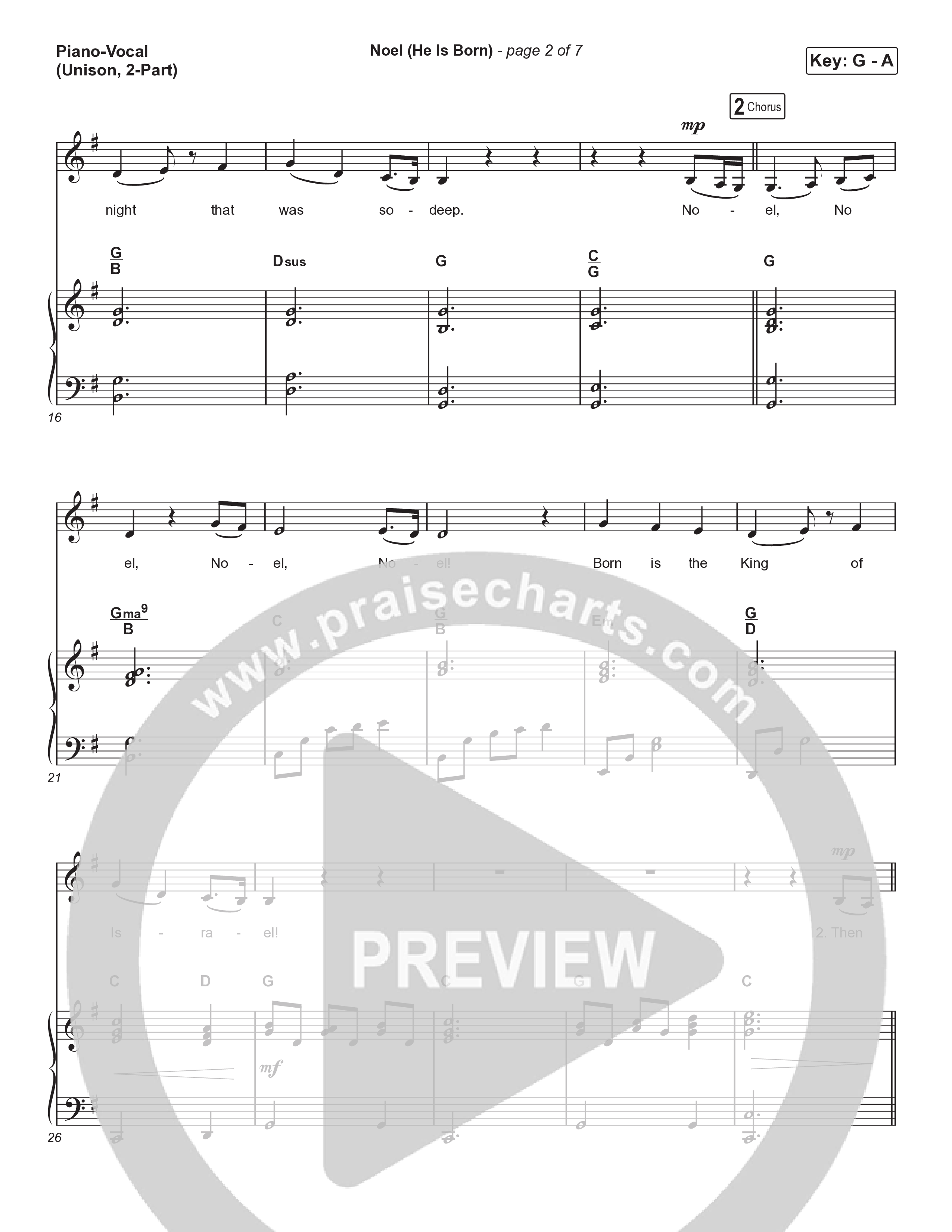 Noel (He Is Born) (Unison/2-Part) Piano/Choir  (Uni/2-Part) (Tommee Profitt / Stanaj / Arr. Luke Gambill)