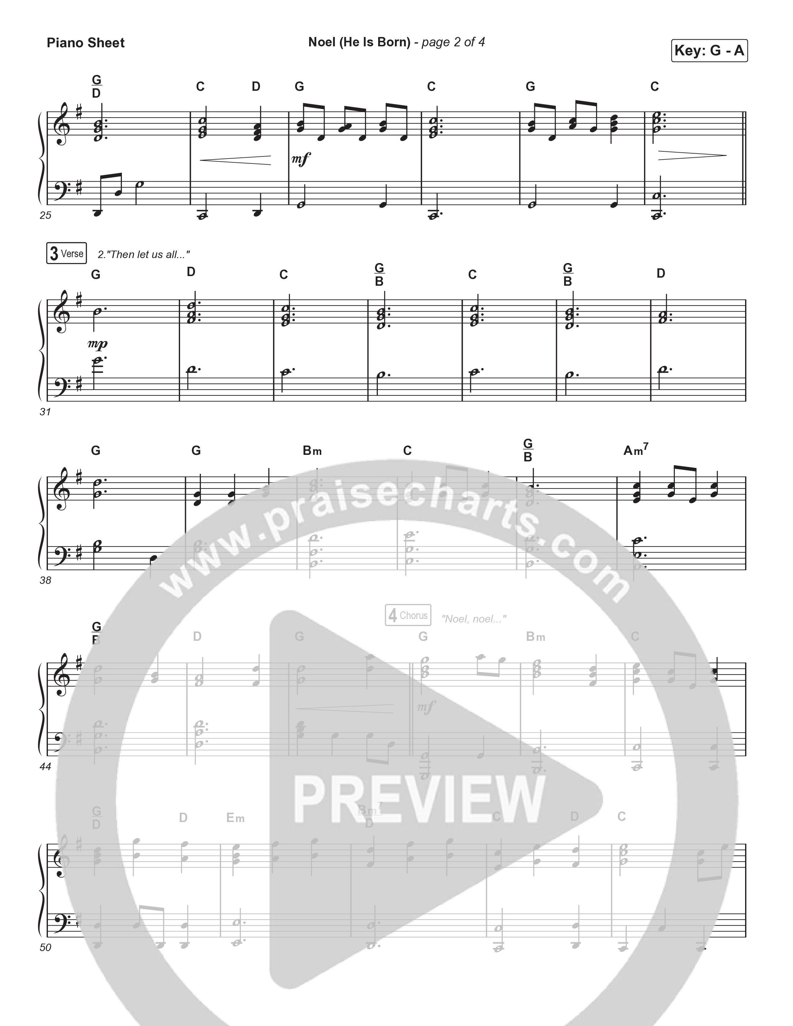 Noel (He Is Born) (Unison/2-Part) Piano Sheet (Tommee Profitt / Stanaj / Arr. Luke Gambill)