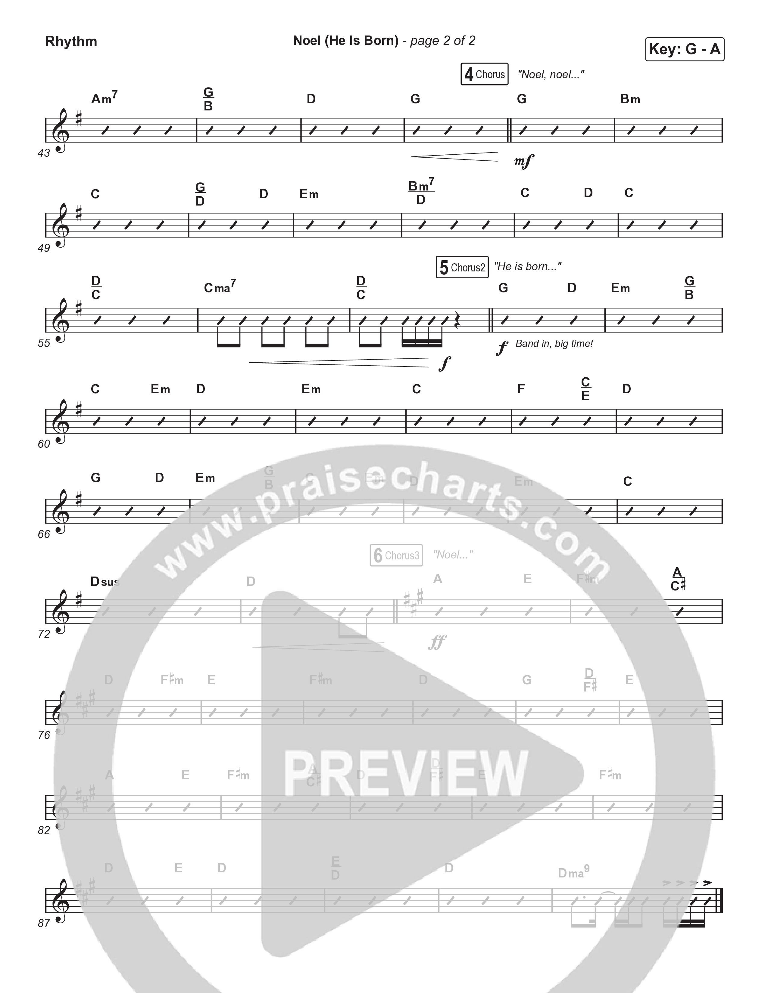 Noel (He Is Born) (Unison/2-Part) Rhythm Chart (Tommee Profitt / Stanaj / Arr. Luke Gambill)