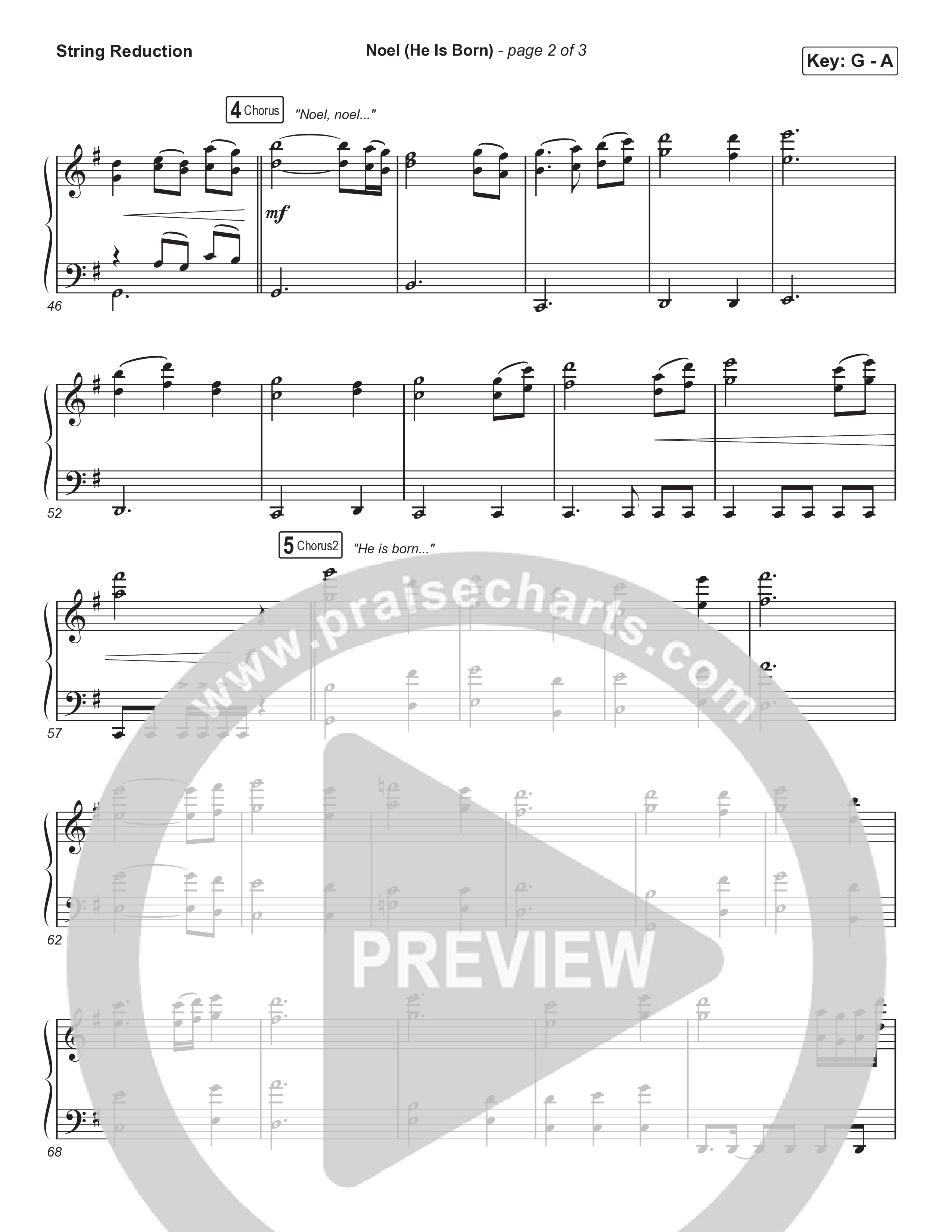 Noel (He Is Born) (Unison/2-Part) String Reduction (Tommee Profitt / Stanaj / Arr. Luke Gambill)
