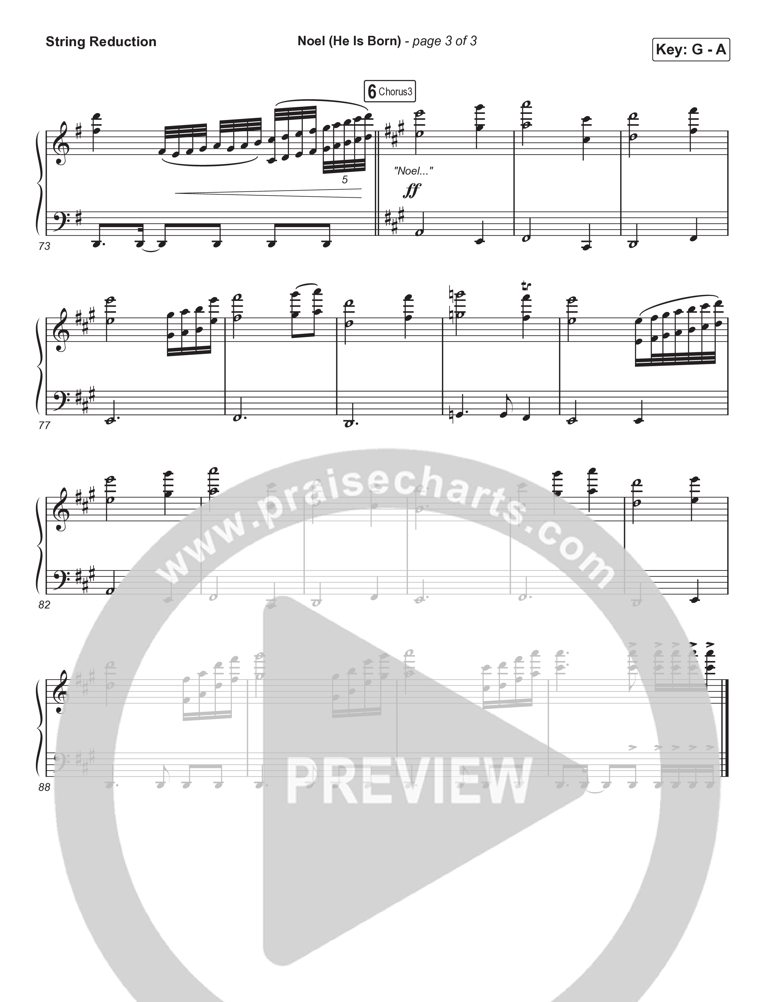 Noel (He Is Born) (Unison/2-Part) String Reduction (Tommee Profitt / Stanaj / Arr. Luke Gambill)