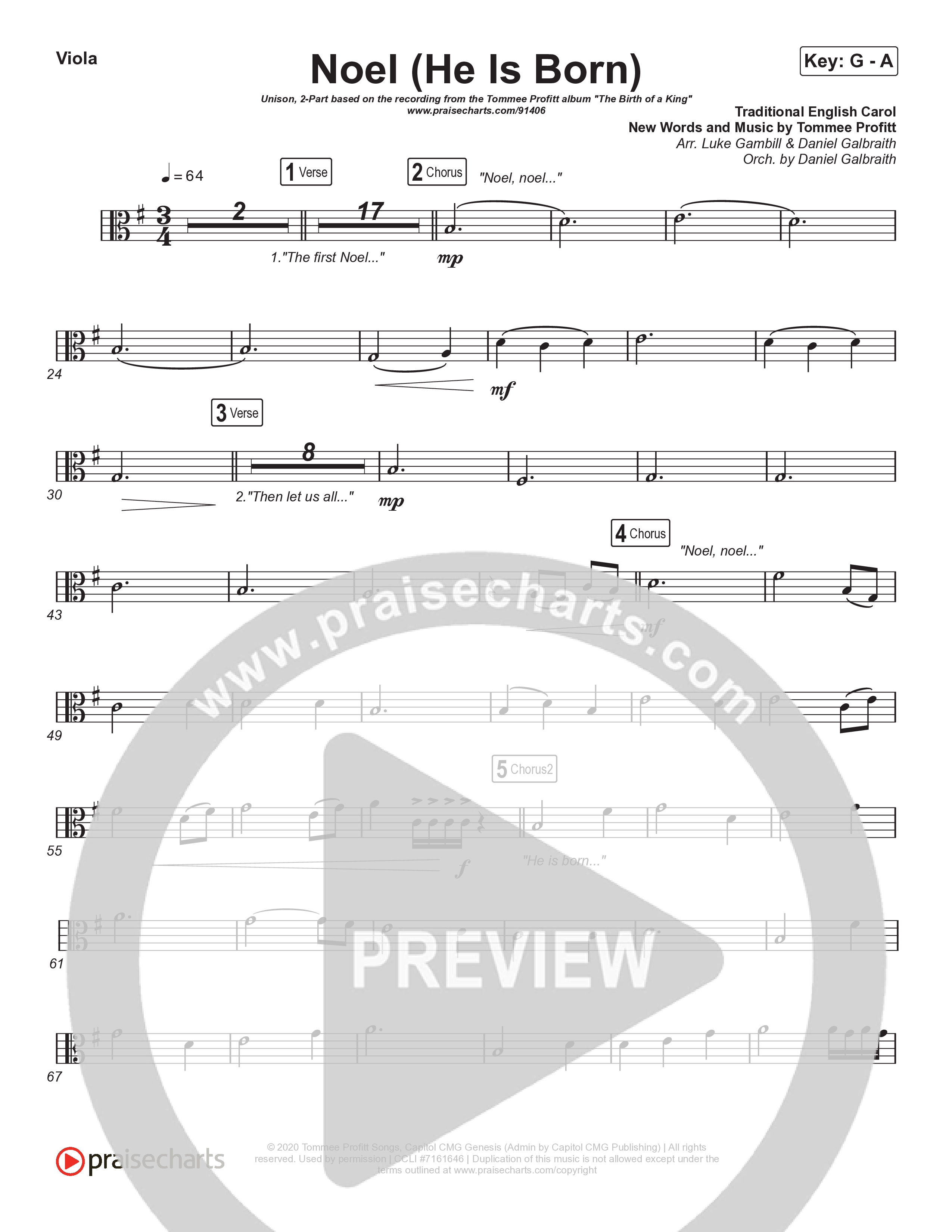 Noel (He Is Born) (Unison/2-Part) String Pack (Tommee Profitt / Stanaj / Arr. Luke Gambill)