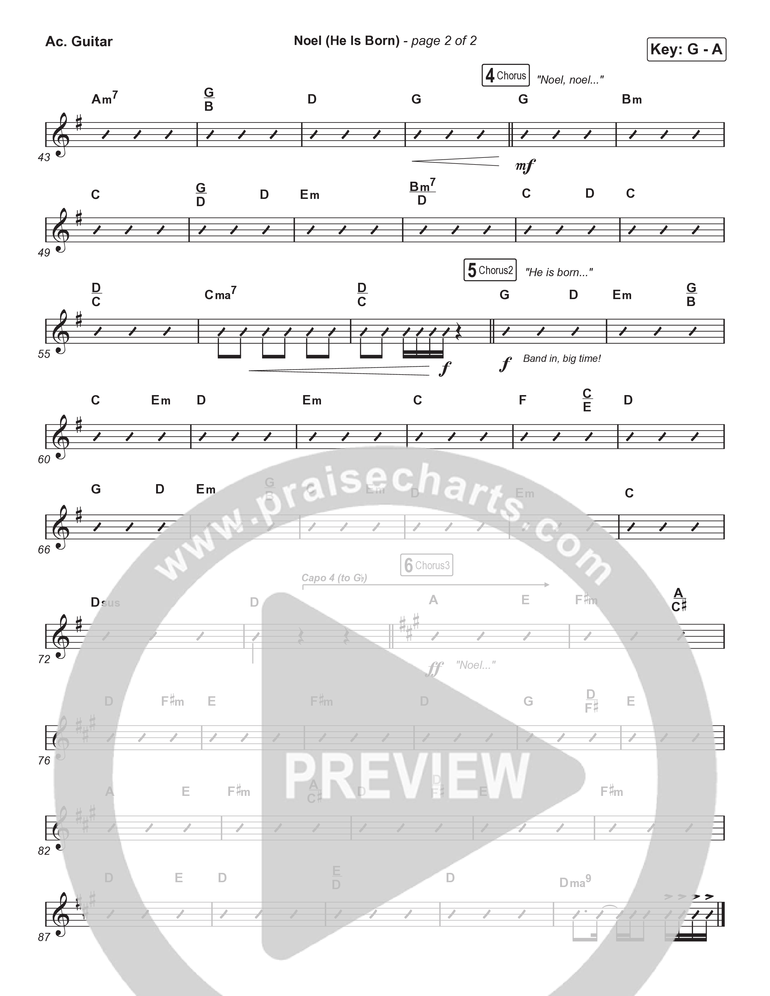 Noel (He Is Born) (Sing It Now) Acoustic Guitar (Tommee Profitt / Stanaj / Arr. Luke Gambill)