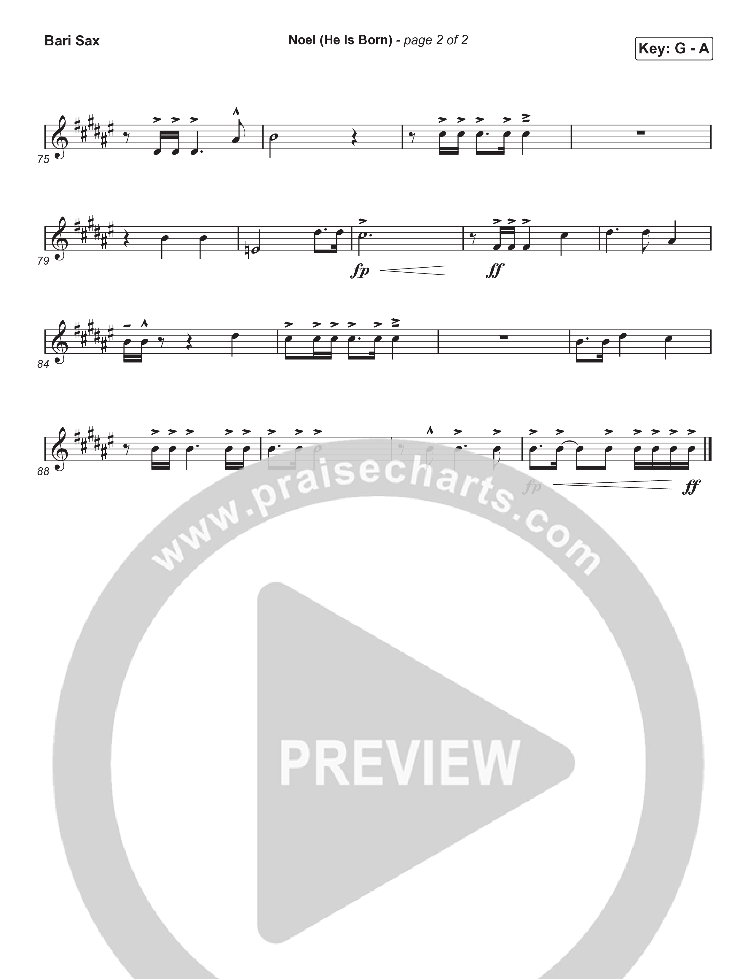 Noel (He Is Born) (Sing It Now) Bari Sax (Tommee Profitt / Stanaj / Arr. Luke Gambill)