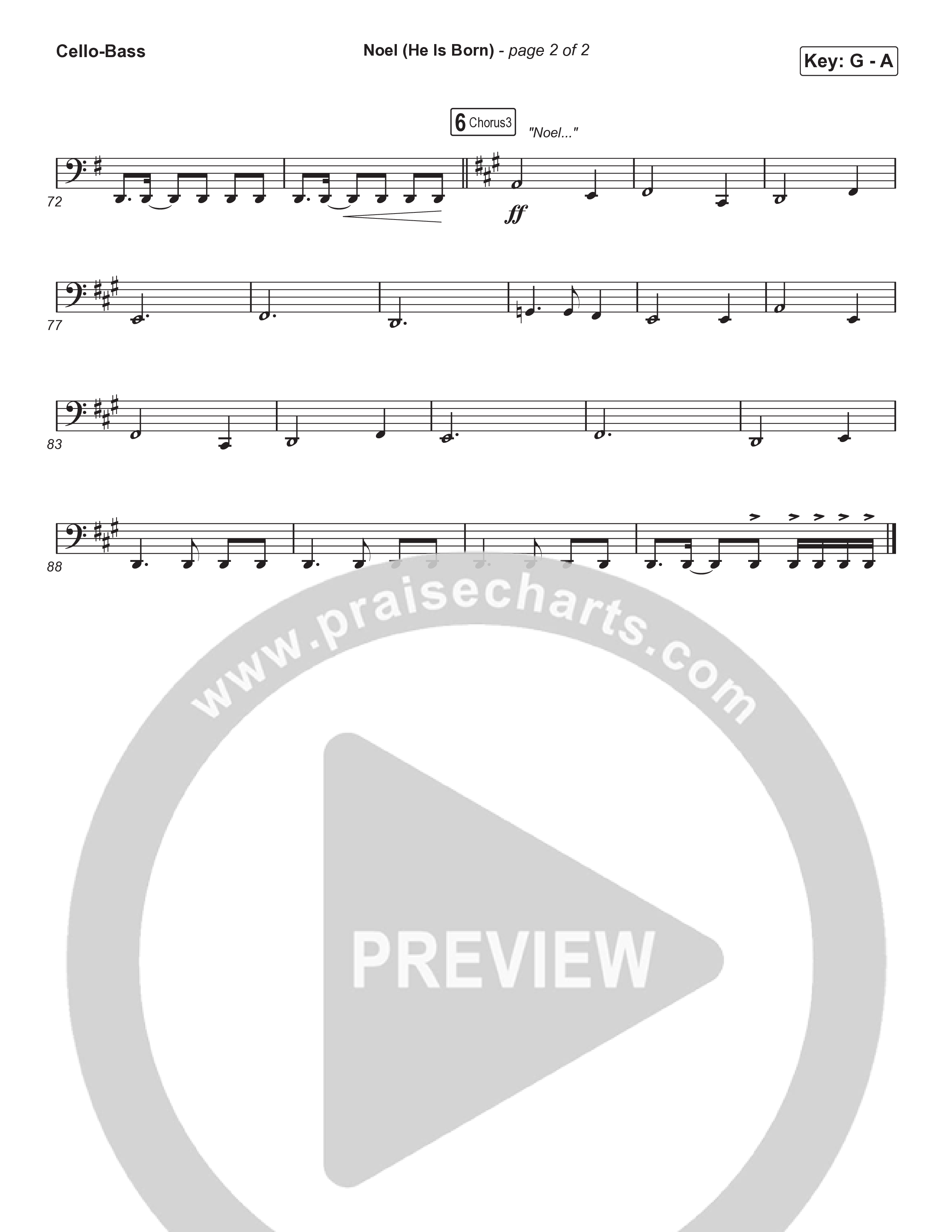 Noel (He Is Born) (Sing It Now) Cello/Bass (Tommee Profitt / Stanaj / Arr. Luke Gambill)