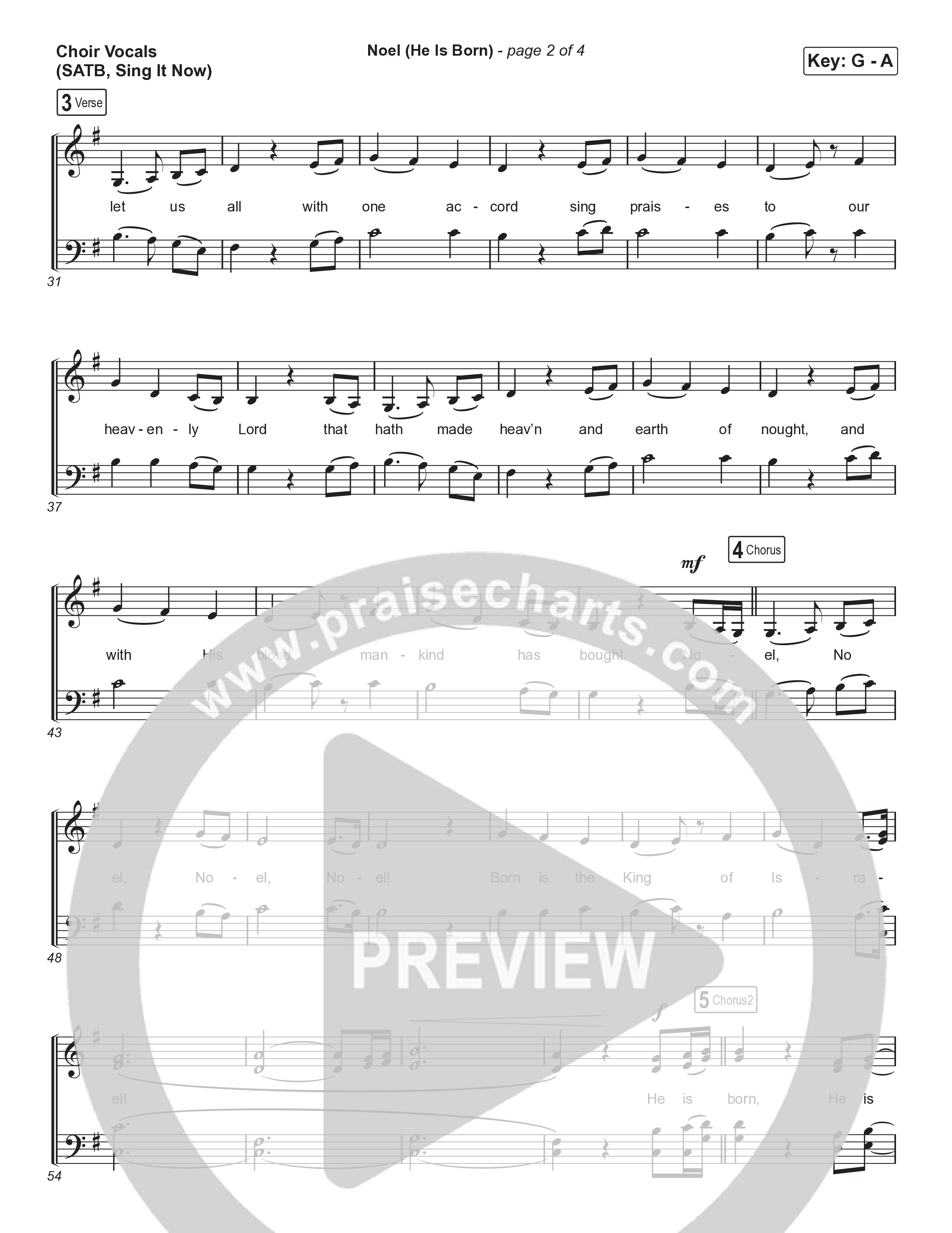 Noel (He Is Born) (Sing It Now) Choir Sheet (SATB) (Tommee Profitt / Stanaj / Arr. Luke Gambill)
