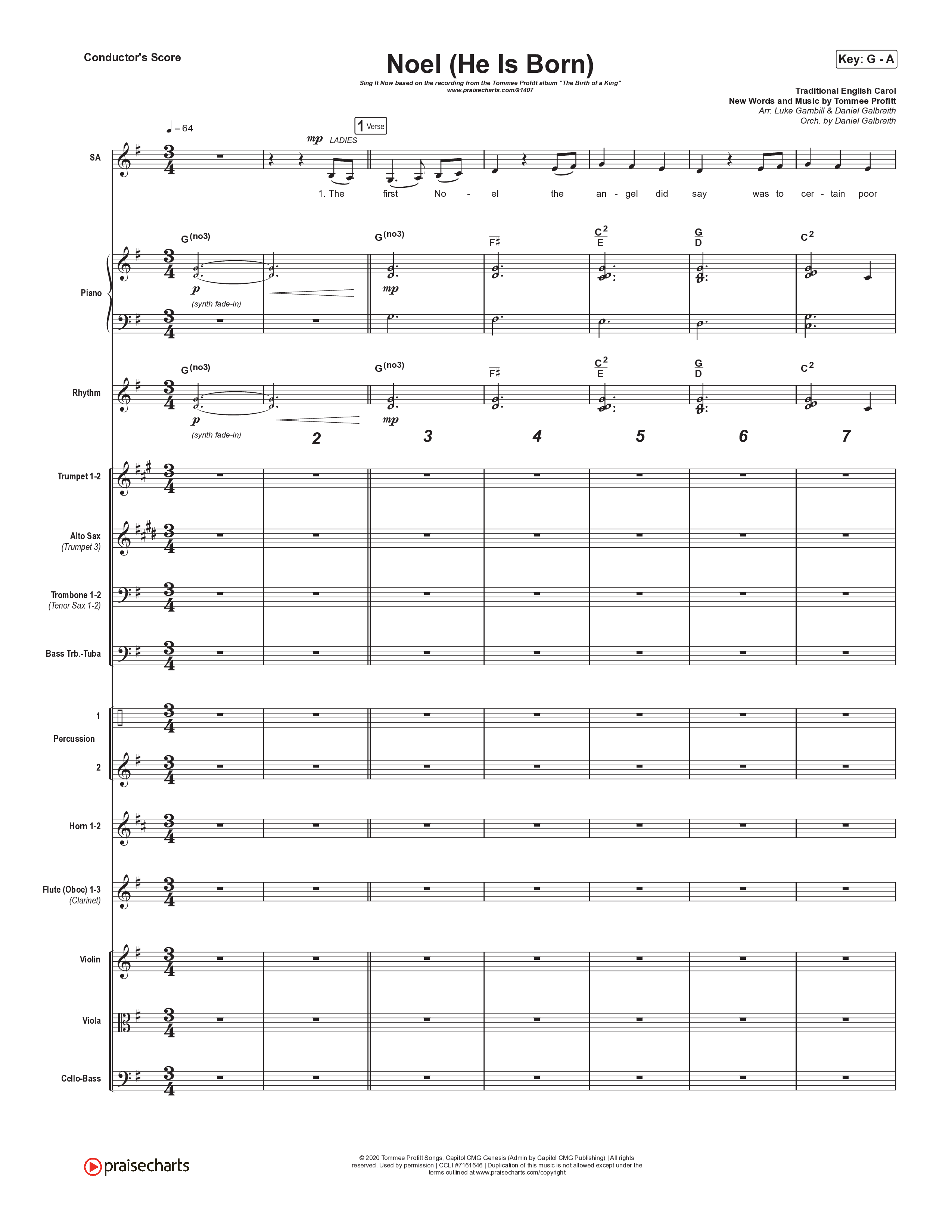 Noel (He Is Born) (Sing It Now) Orchestration (Tommee Profitt / Stanaj / Arr. Luke Gambill)