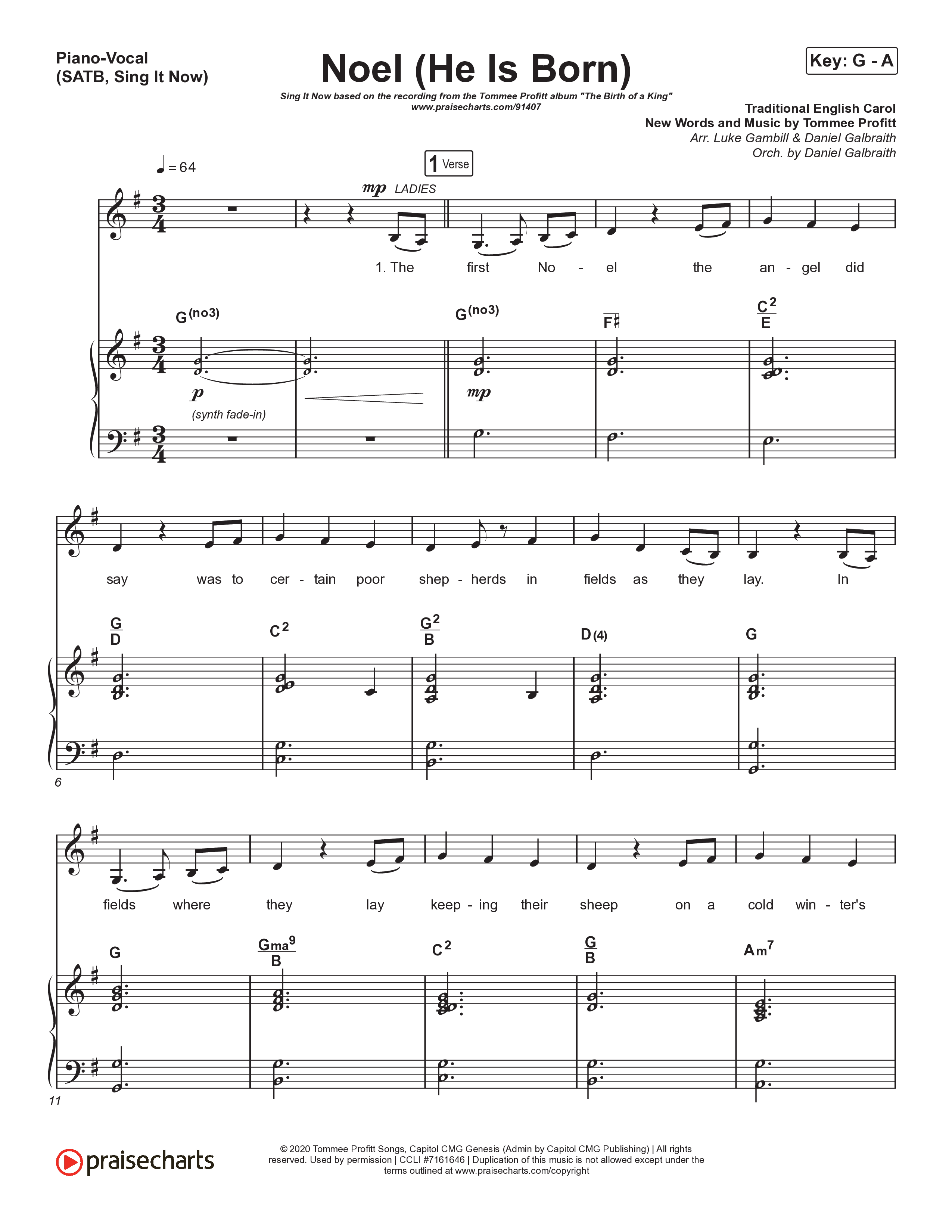 Noel (He Is Born) (Sing It Now) Piano/Choir (SATB) (Tommee Profitt / Stanaj / Arr. Luke Gambill)