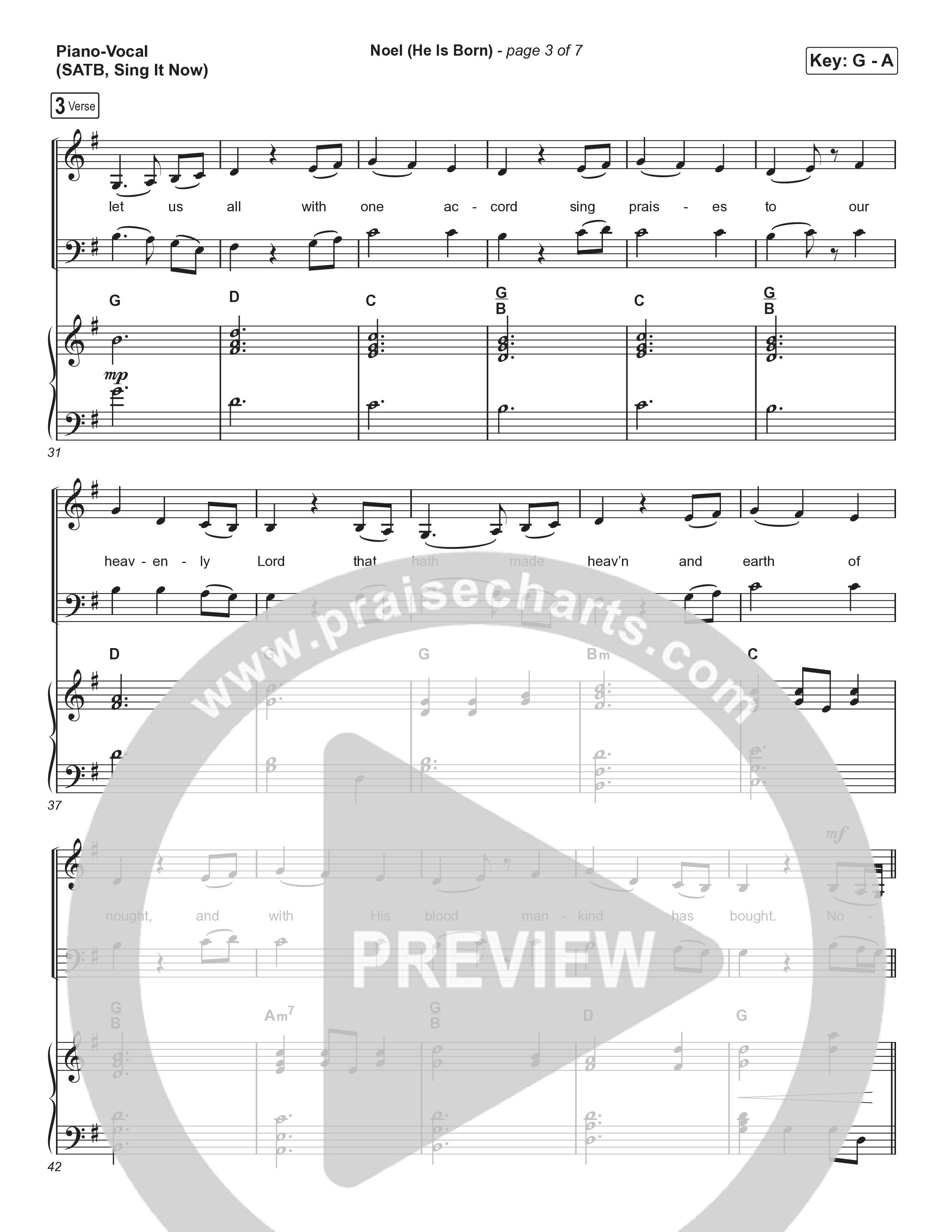 Noel (He Is Born) (Sing It Now) Piano/Choir (SATB) (Tommee Profitt / Stanaj / Arr. Luke Gambill)