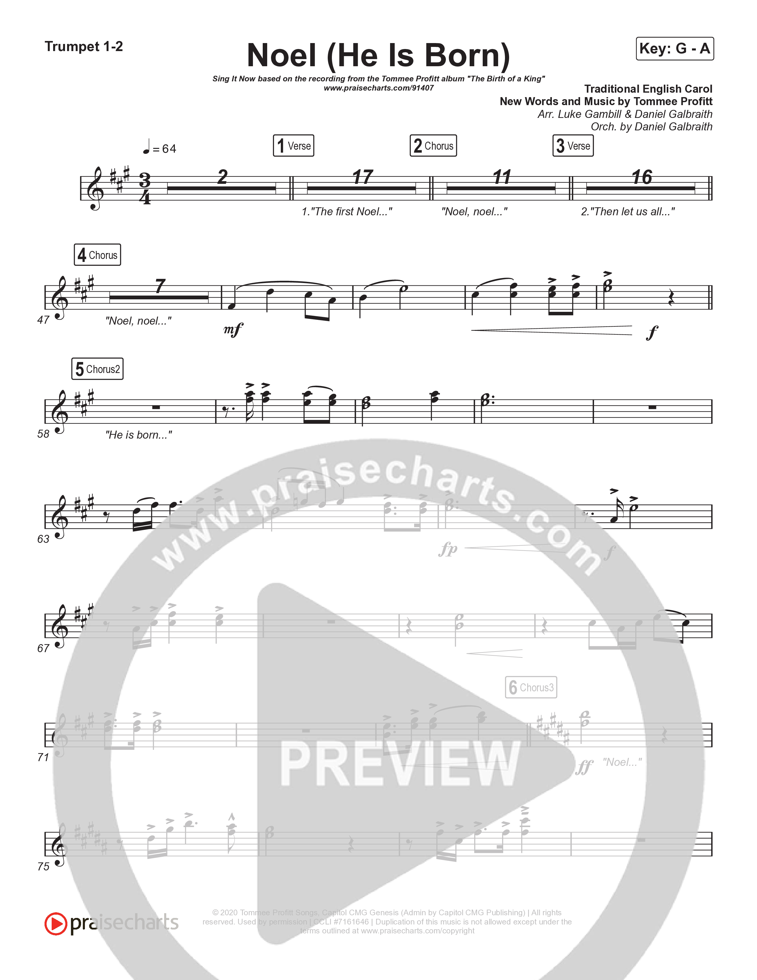Noel (He Is Born) (Sing It Now) Brass Pack (Tommee Profitt / Stanaj / Arr. Luke Gambill)