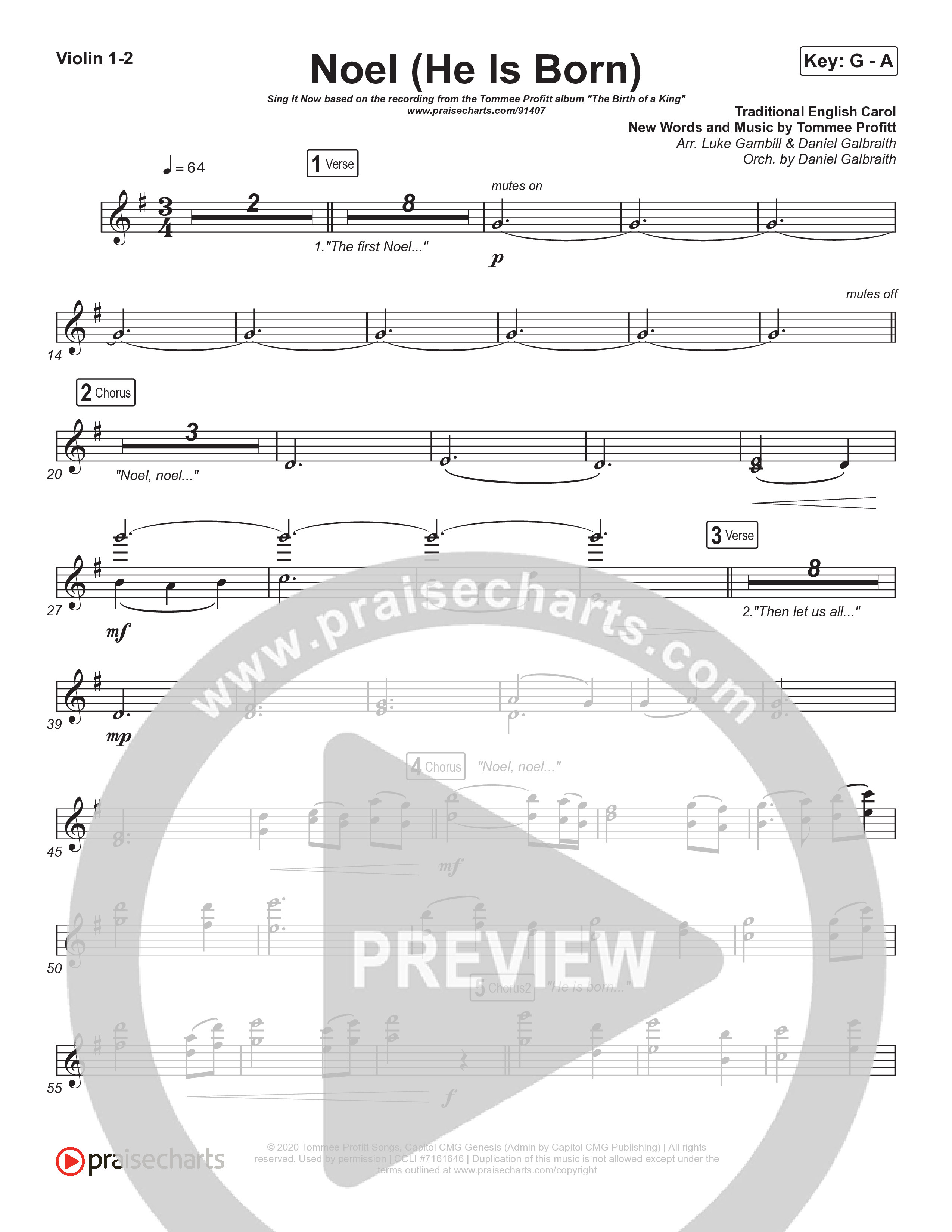 Noel (He Is Born) (Sing It Now) String Pack (Tommee Profitt / Stanaj / Arr. Luke Gambill)