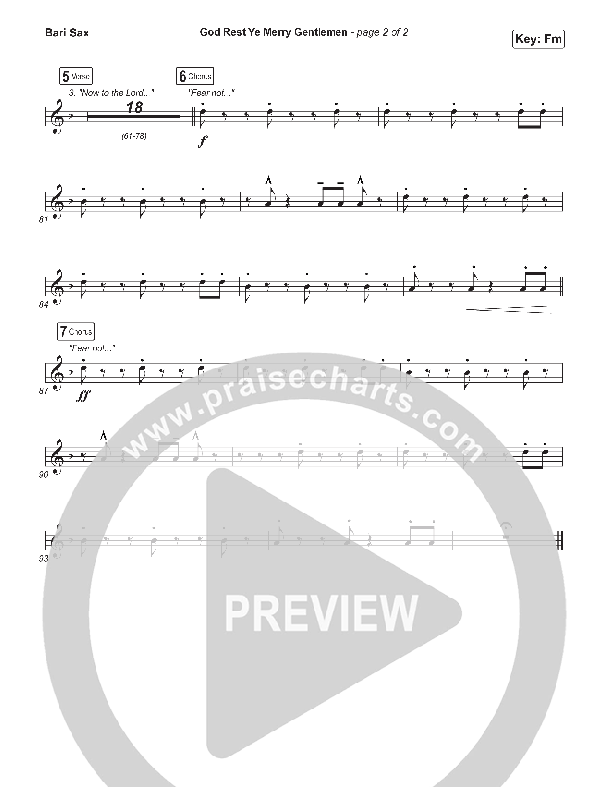 God Rest Ye Merry Gentlemen (Choral Anthem SATB) Bari Sax (Phil Wickham / Arr. Luke Gambill)