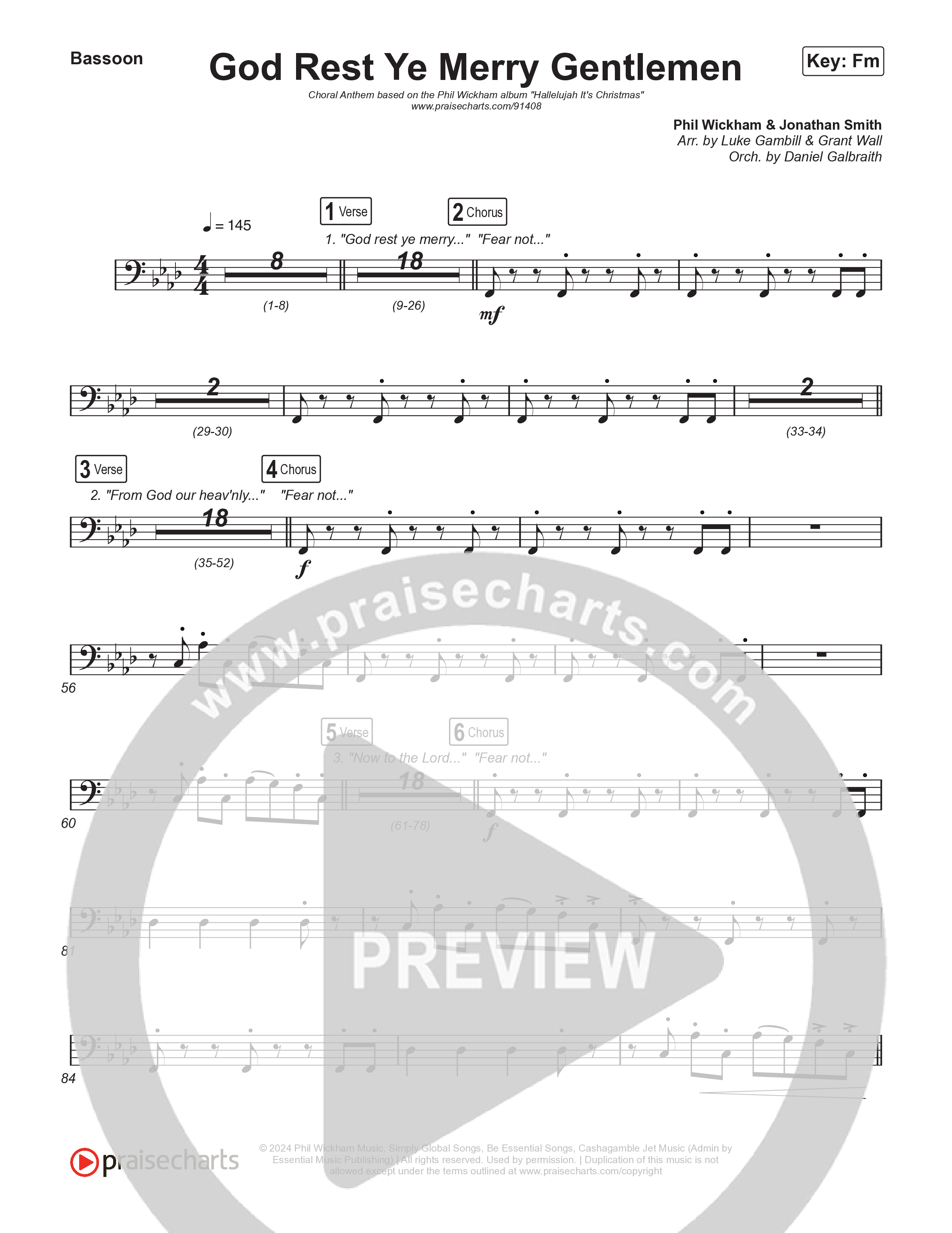 God Rest Ye Merry Gentlemen (Choral Anthem SATB) Bassoon (Phil Wickham / Arr. Luke Gambill)