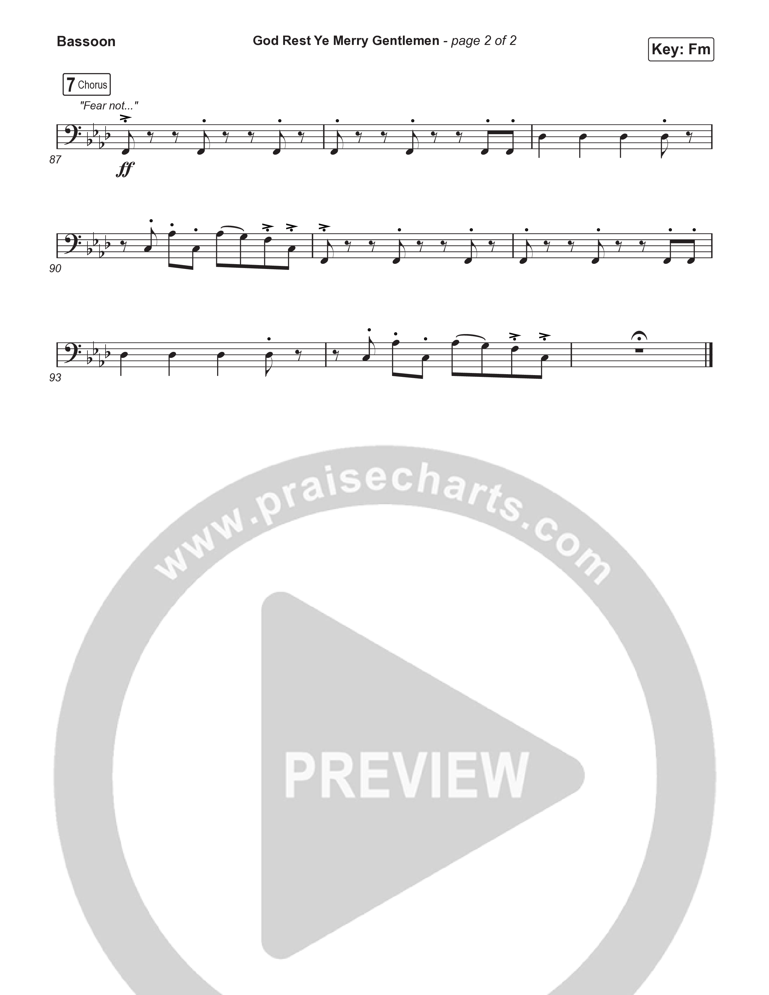 God Rest Ye Merry Gentlemen (Choral Anthem SATB) Bassoon (Phil Wickham / Arr. Luke Gambill)