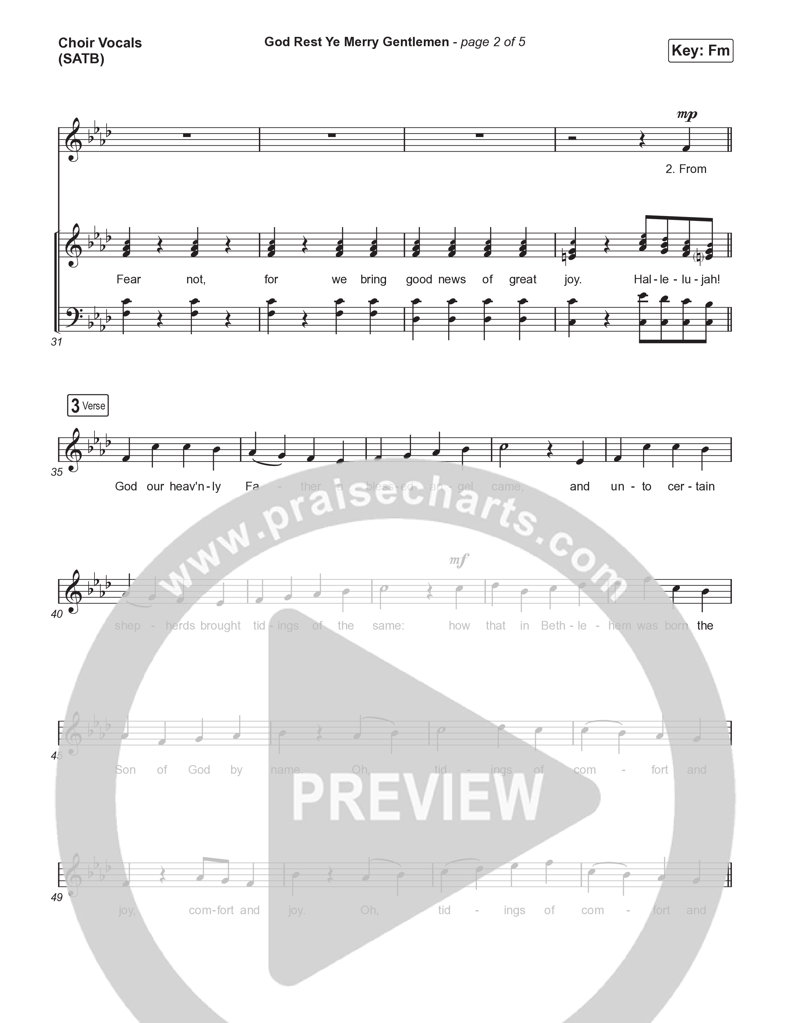God Rest Ye Merry Gentlemen (Choral Anthem SATB) Choir Sheet (SATB) (Phil Wickham / Arr. Luke Gambill)