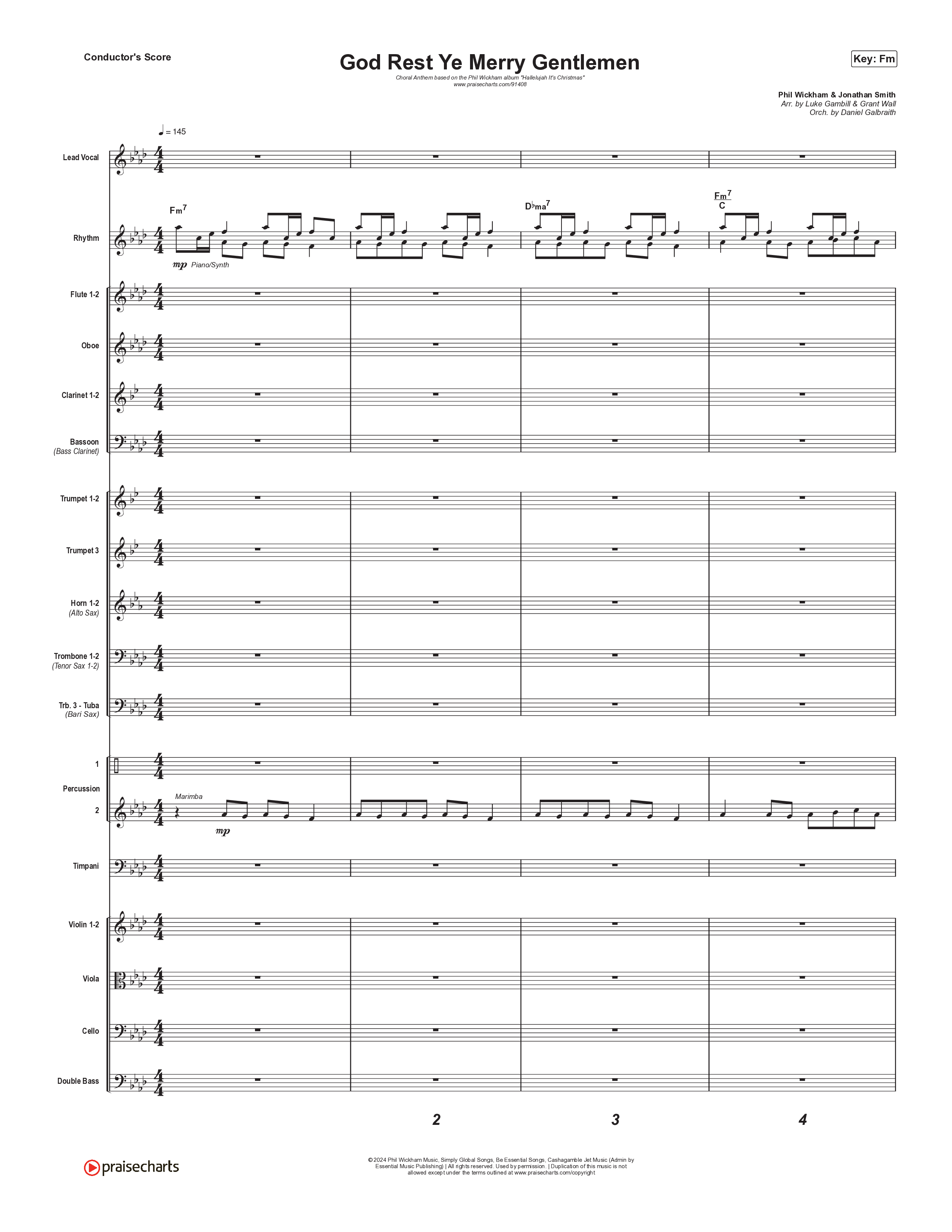 God Rest Ye Merry Gentlemen (Choral Anthem SATB) Orchestration (Phil Wickham / Arr. Luke Gambill)