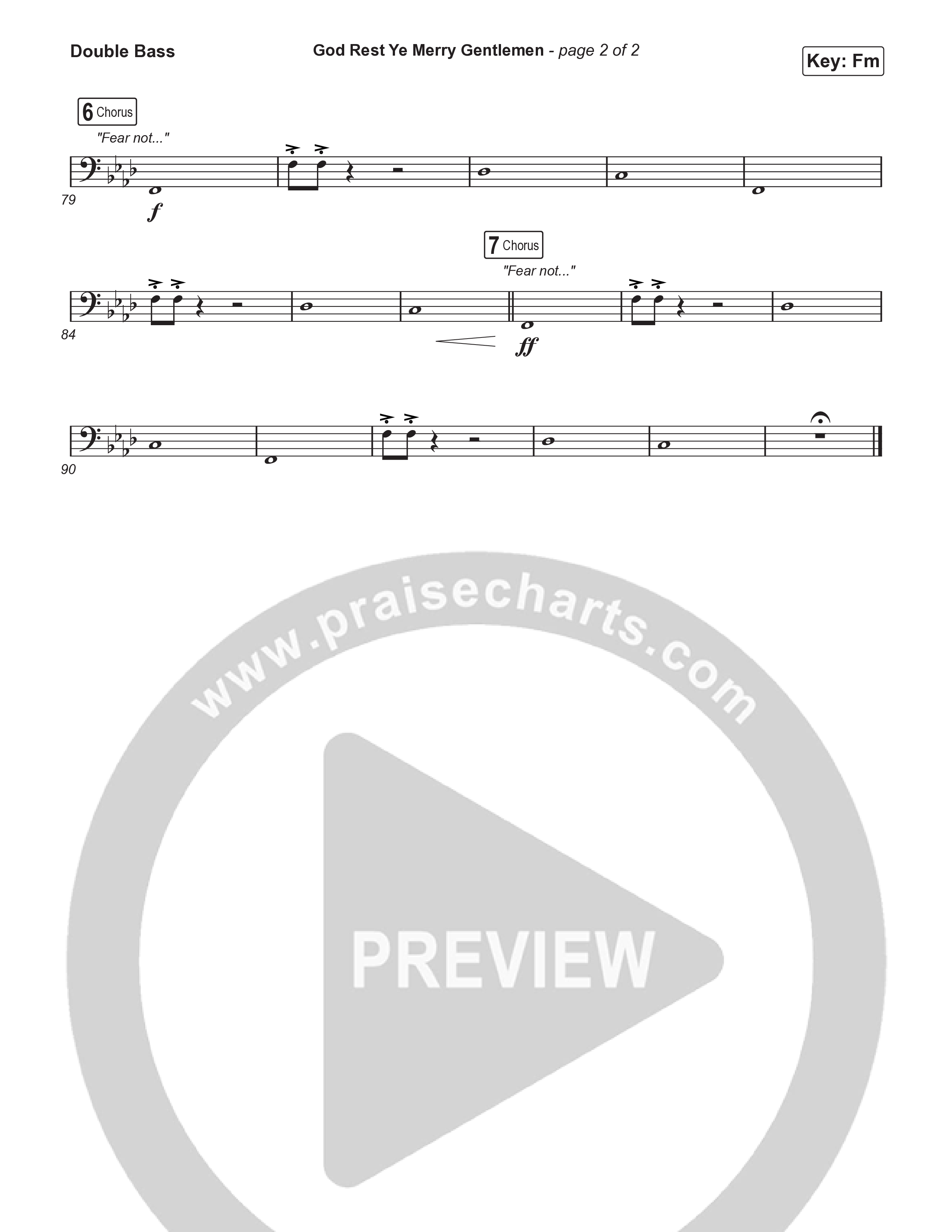 God Rest Ye Merry Gentlemen (Choral Anthem SATB) String Bass (Phil Wickham / Arr. Luke Gambill)