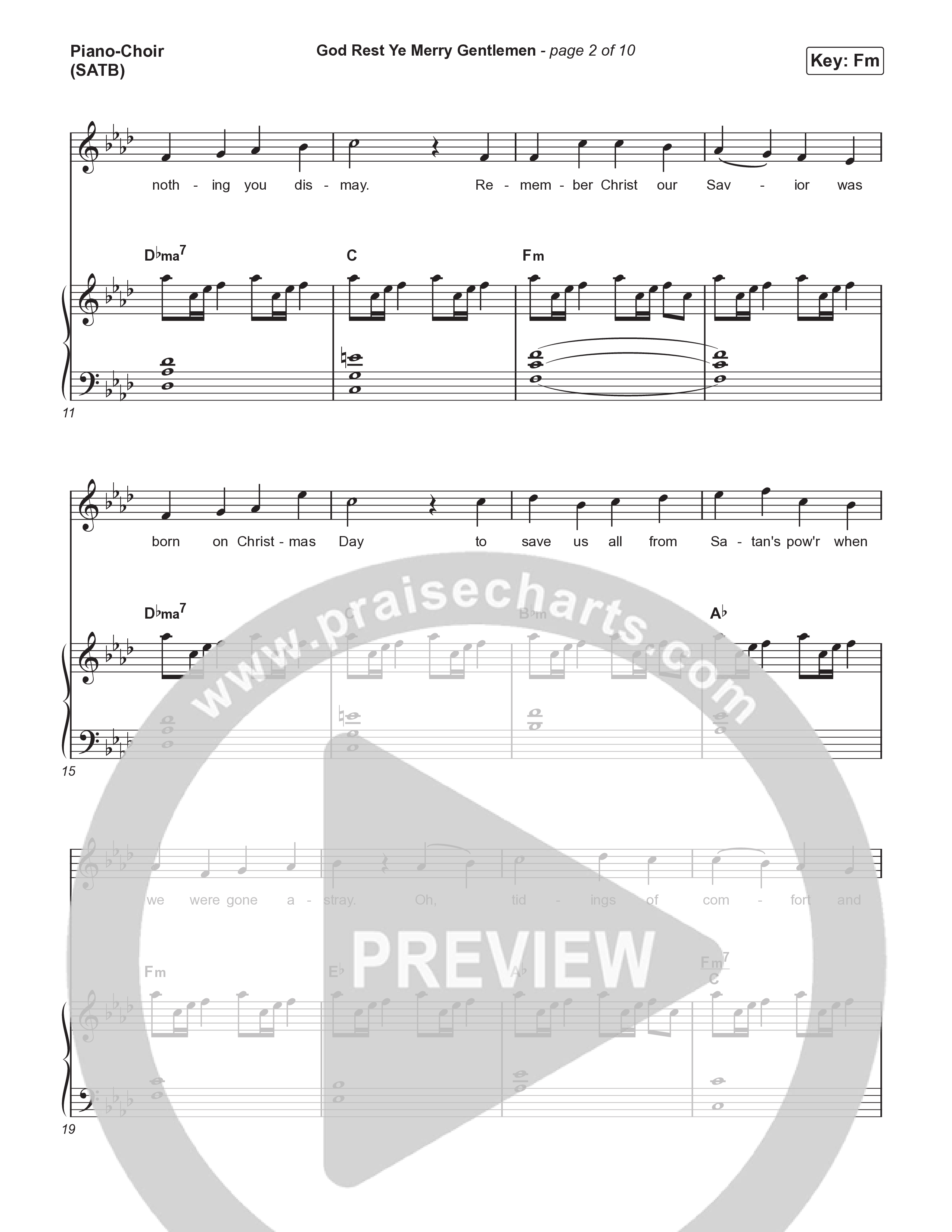 God Rest Ye Merry Gentlemen (Choral Anthem SATB) Piano/Vocal (SATB) (Phil Wickham / Arr. Luke Gambill)