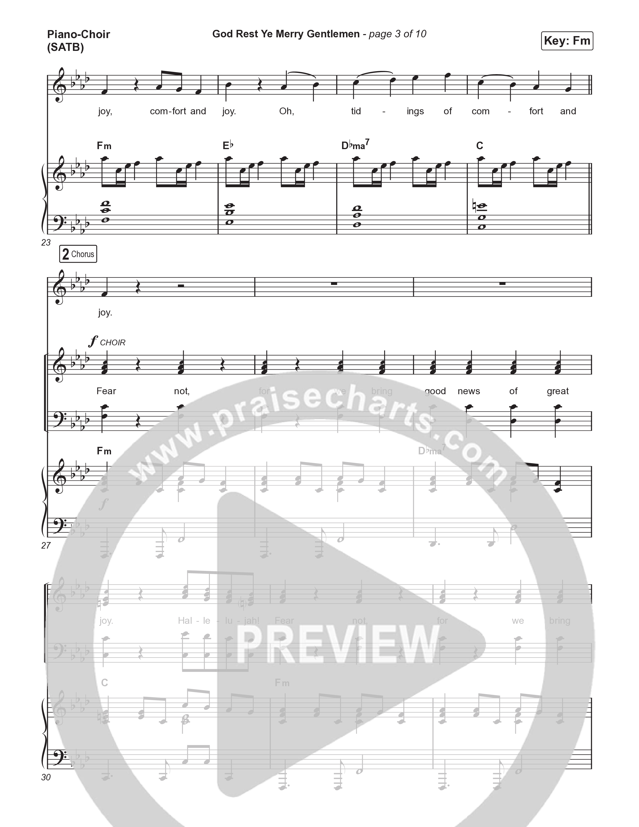 God Rest Ye Merry Gentlemen (Choral Anthem SATB) Piano/Vocal (SATB) (Phil Wickham / Arr. Luke Gambill)