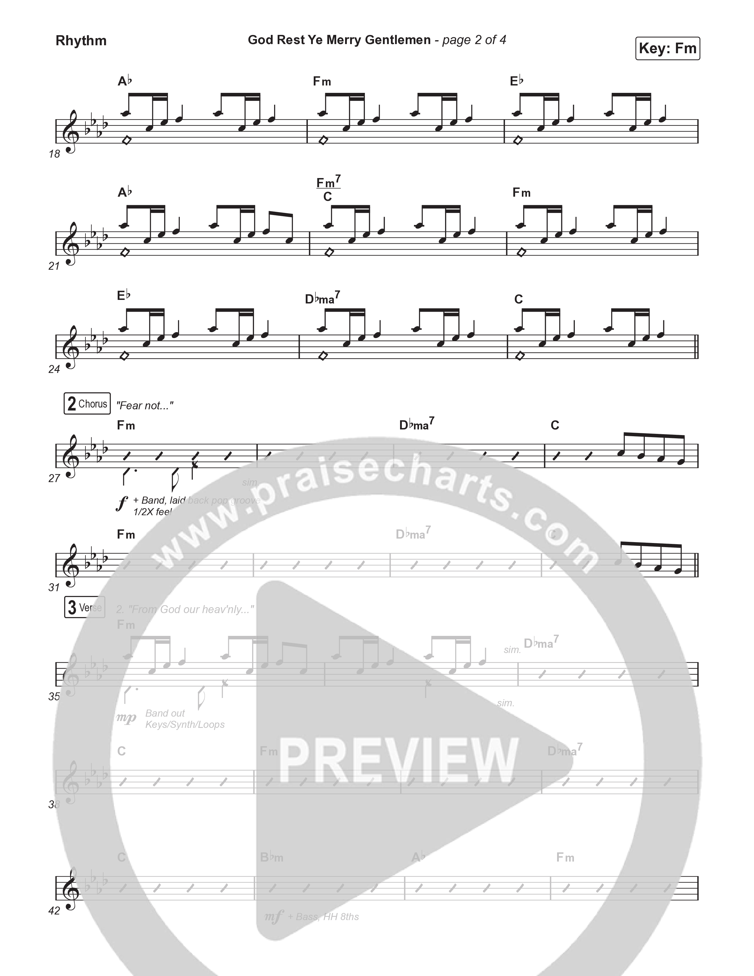 God Rest Ye Merry Gentlemen (Choral Anthem SATB) Rhythm Pack (Phil Wickham / Arr. Luke Gambill)