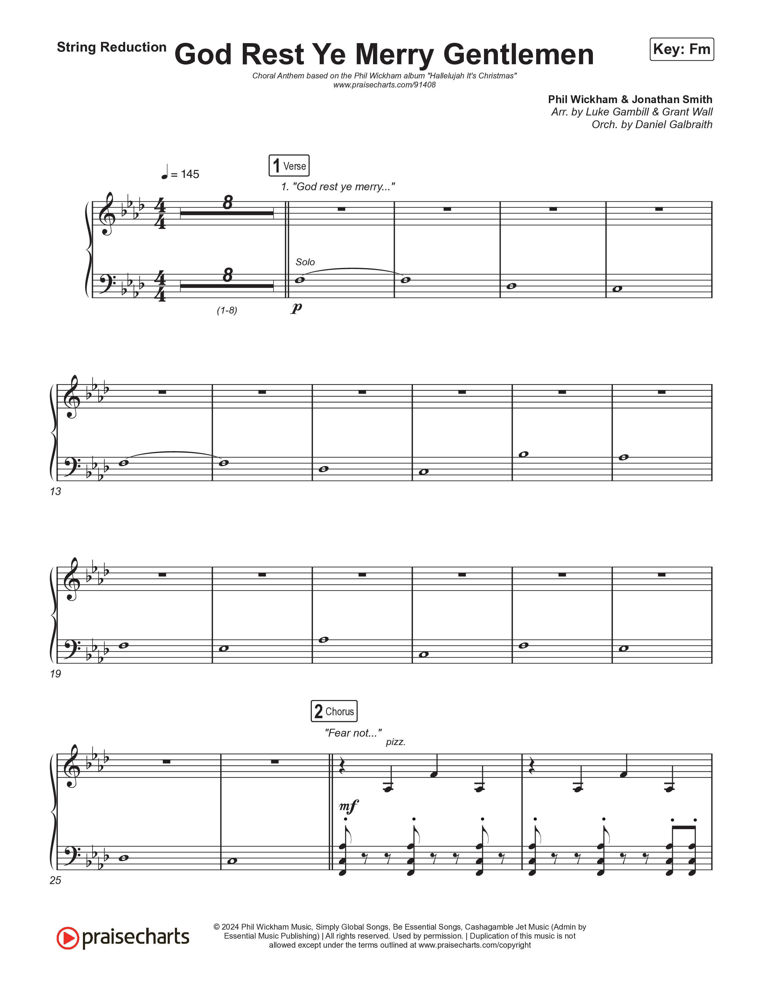God Rest Ye Merry Gentlemen (Choral Anthem SATB) String Reduction (Phil Wickham / Arr. Luke Gambill)