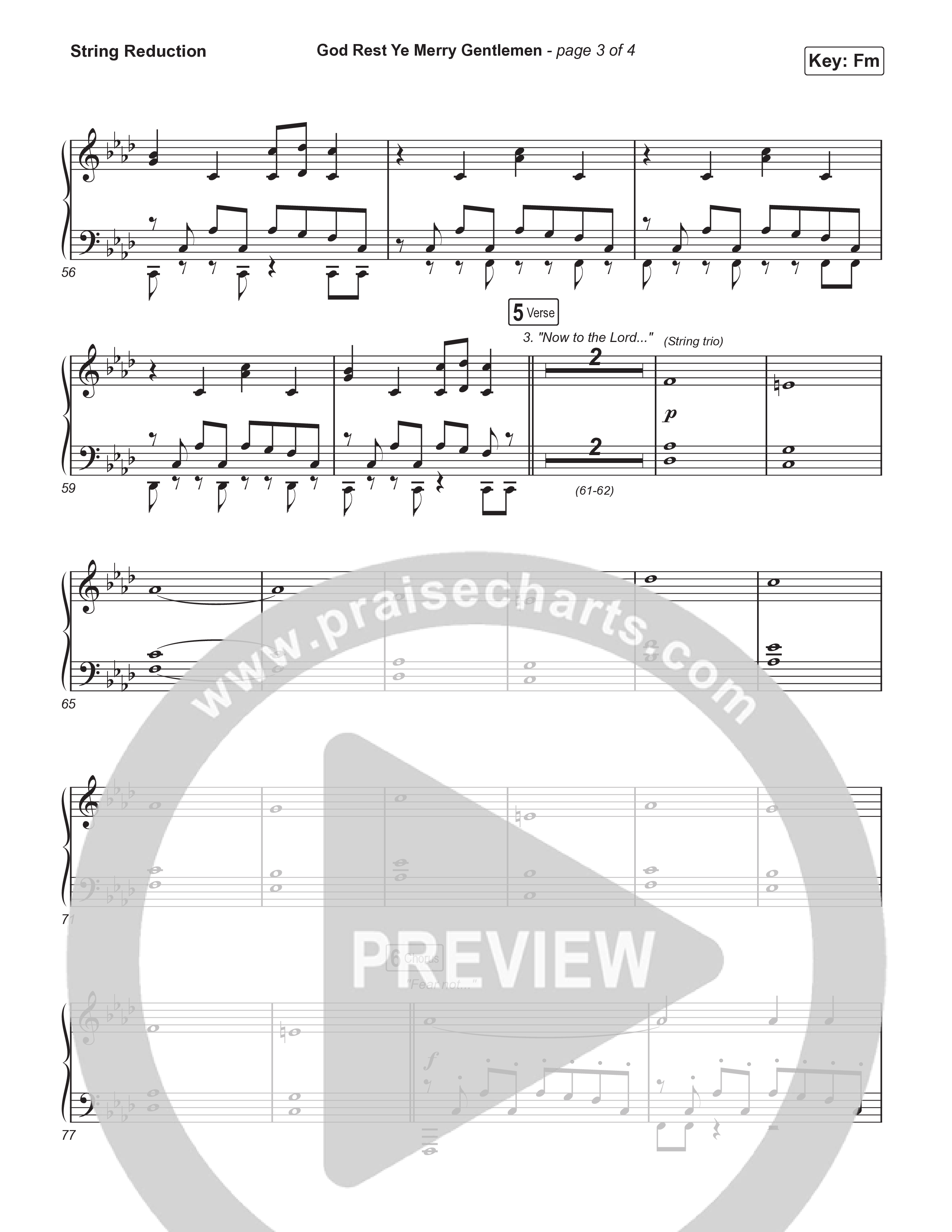 God Rest Ye Merry Gentlemen (Choral Anthem SATB) String Reduction (Phil Wickham / Arr. Luke Gambill)