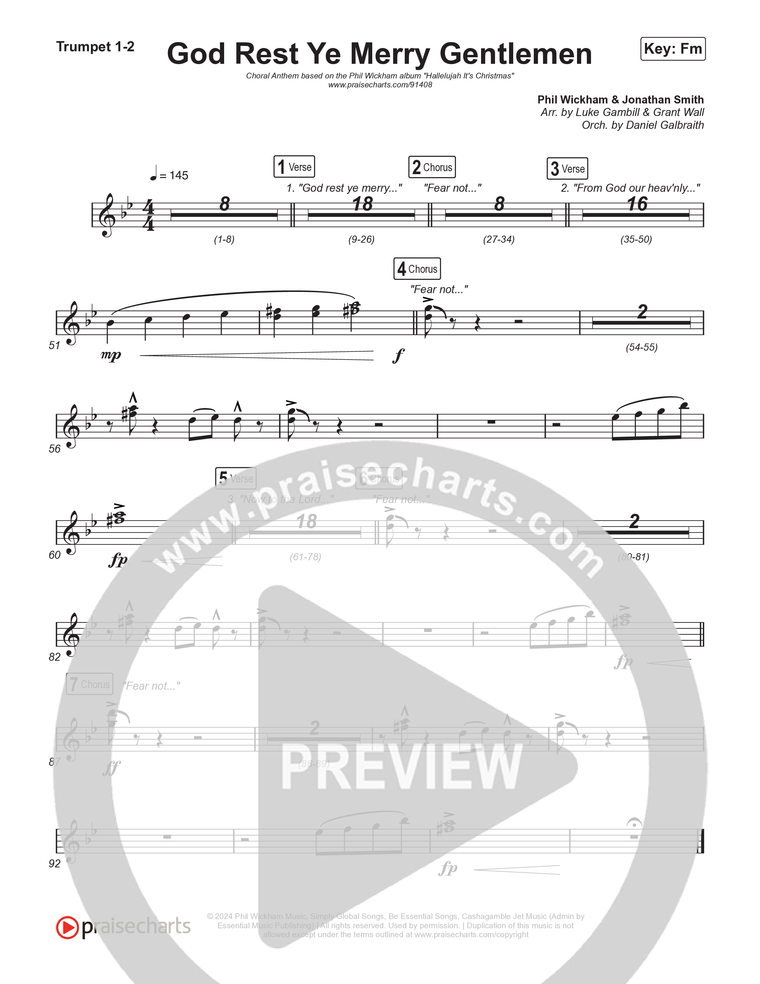 God Rest Ye Merry Gentlemen (Choral Anthem SATB) Brass Pack (Phil Wickham / Arr. Luke Gambill)