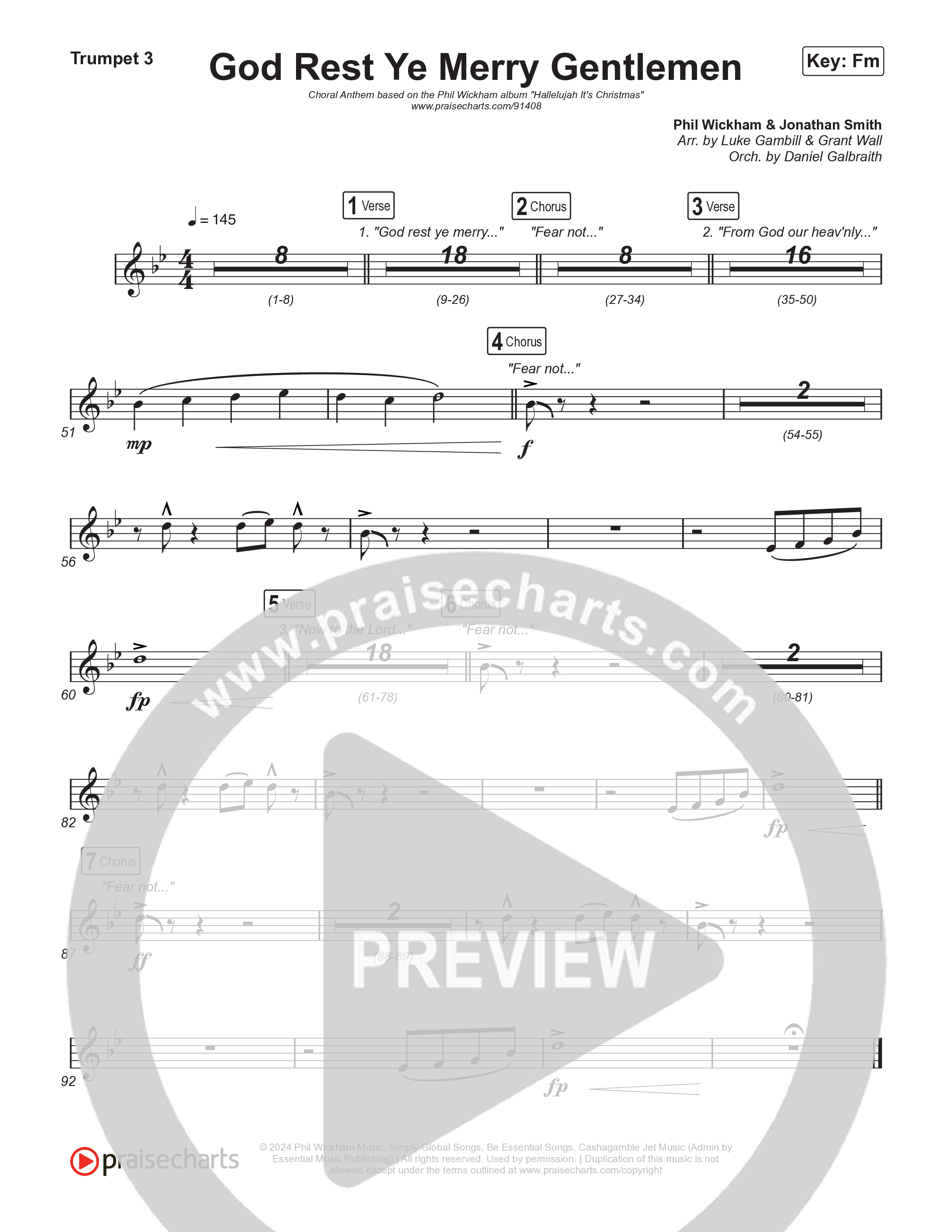 God Rest Ye Merry Gentlemen (Choral Anthem SATB) Brass Pack (Phil Wickham / Arr. Luke Gambill)