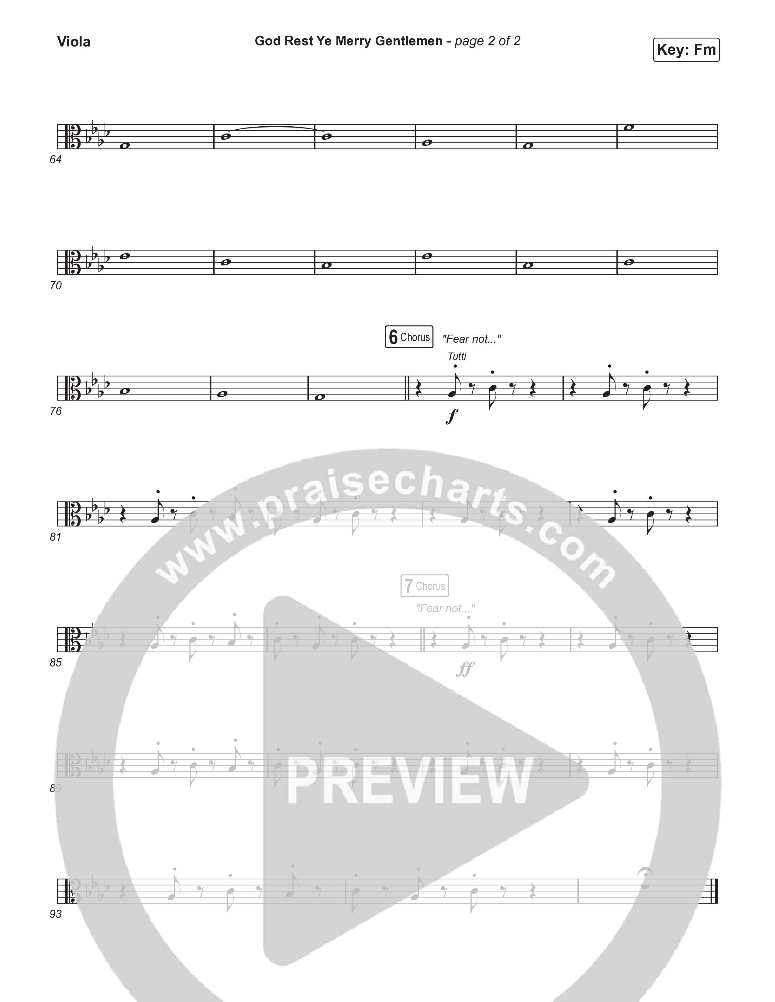 God Rest Ye Merry Gentlemen (Choral Anthem SATB) Viola (Phil Wickham / Arr. Luke Gambill)
