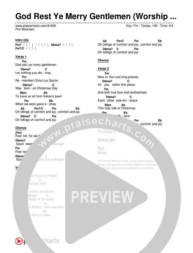 God Rest Ye Merry Gentlemen (Worship Choir/SAB) Chords & Lyrics (Phil Wickham / Arr. Luke Gambill)
