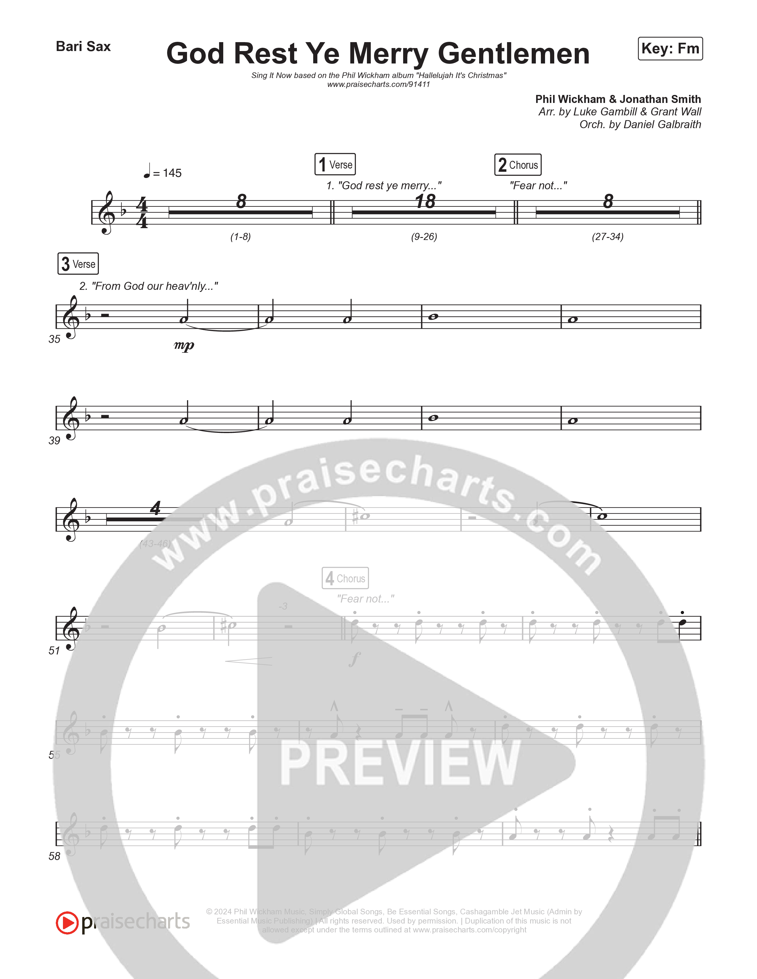 God Rest Ye Merry Gentlemen (Worship Choir/SAB) Bari Sax (Phil Wickham / Arr. Luke Gambill)