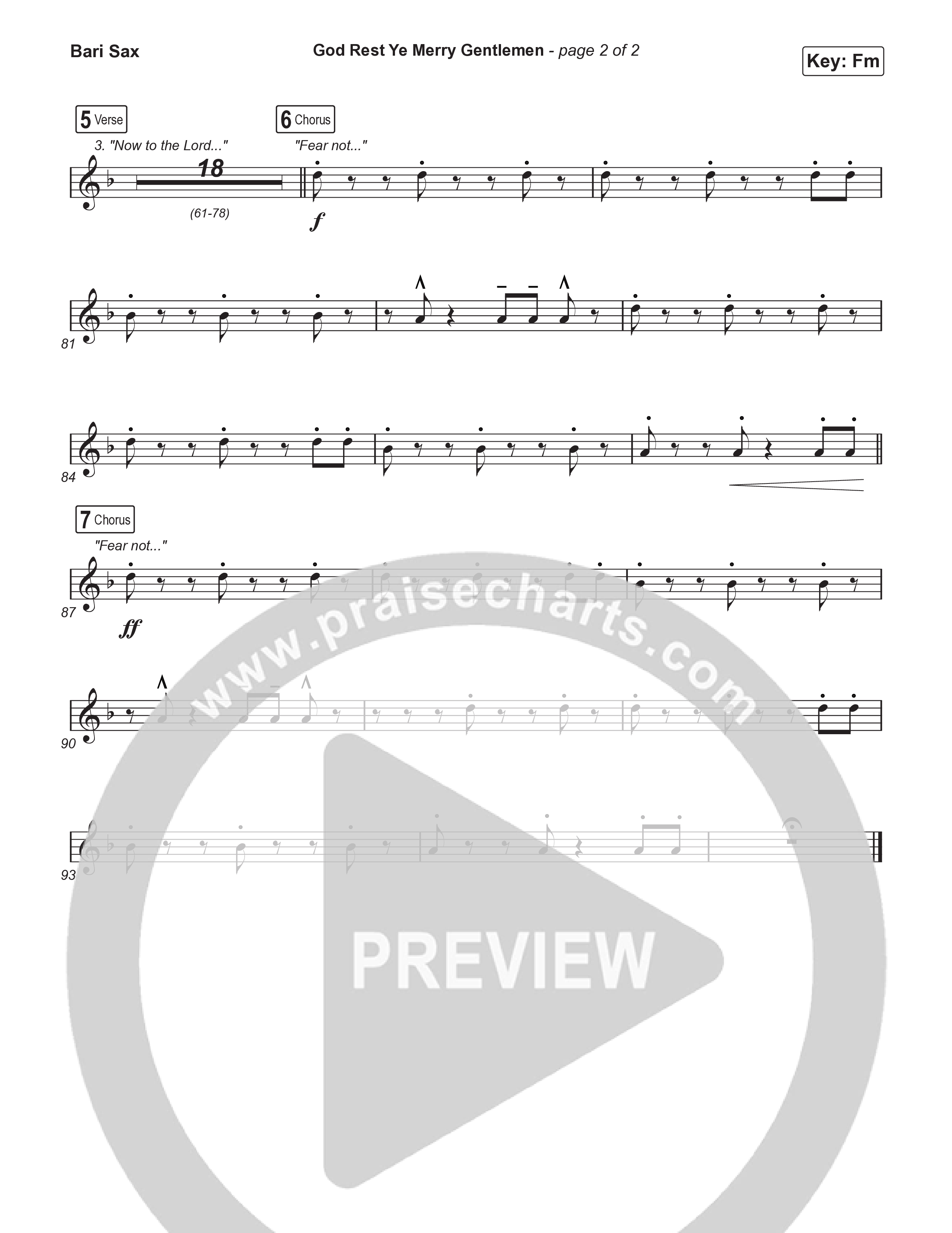 God Rest Ye Merry Gentlemen (Worship Choir/SAB) Bari Sax (Phil Wickham / Arr. Luke Gambill)