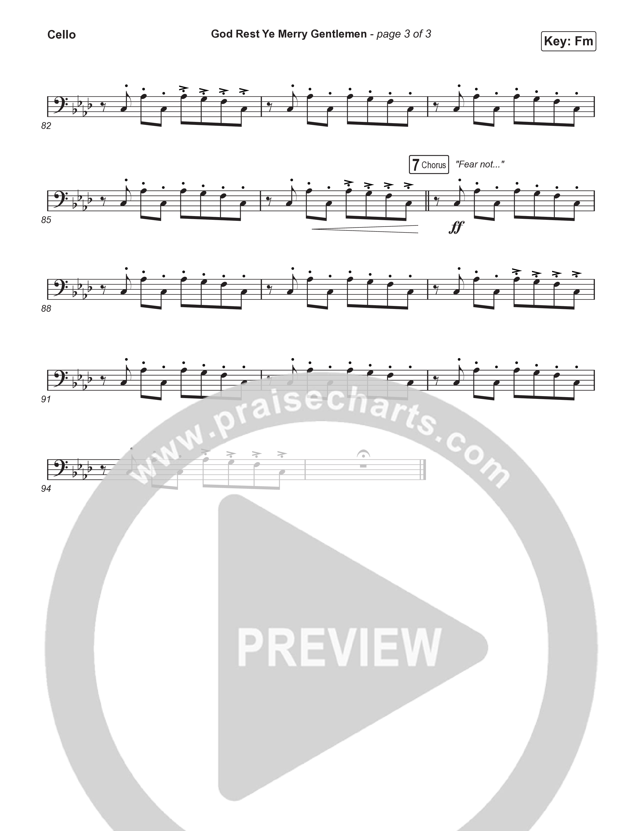 God Rest Ye Merry Gentlemen (Worship Choir/SAB) Cello (Phil Wickham / Arr. Luke Gambill)