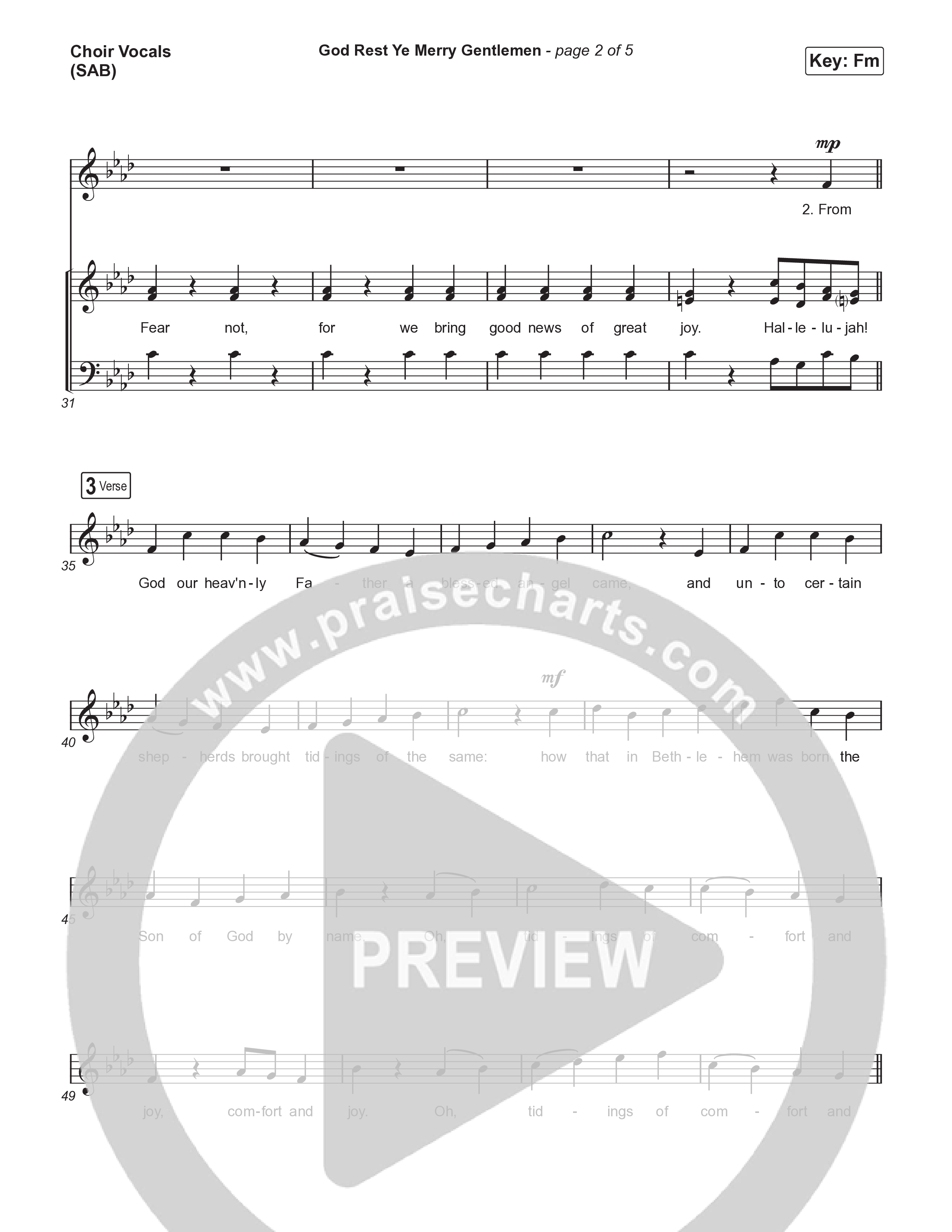 God Rest Ye Merry Gentlemen (Worship Choir/SAB) Choir Sheet (SAB) (Phil Wickham / Arr. Luke Gambill)