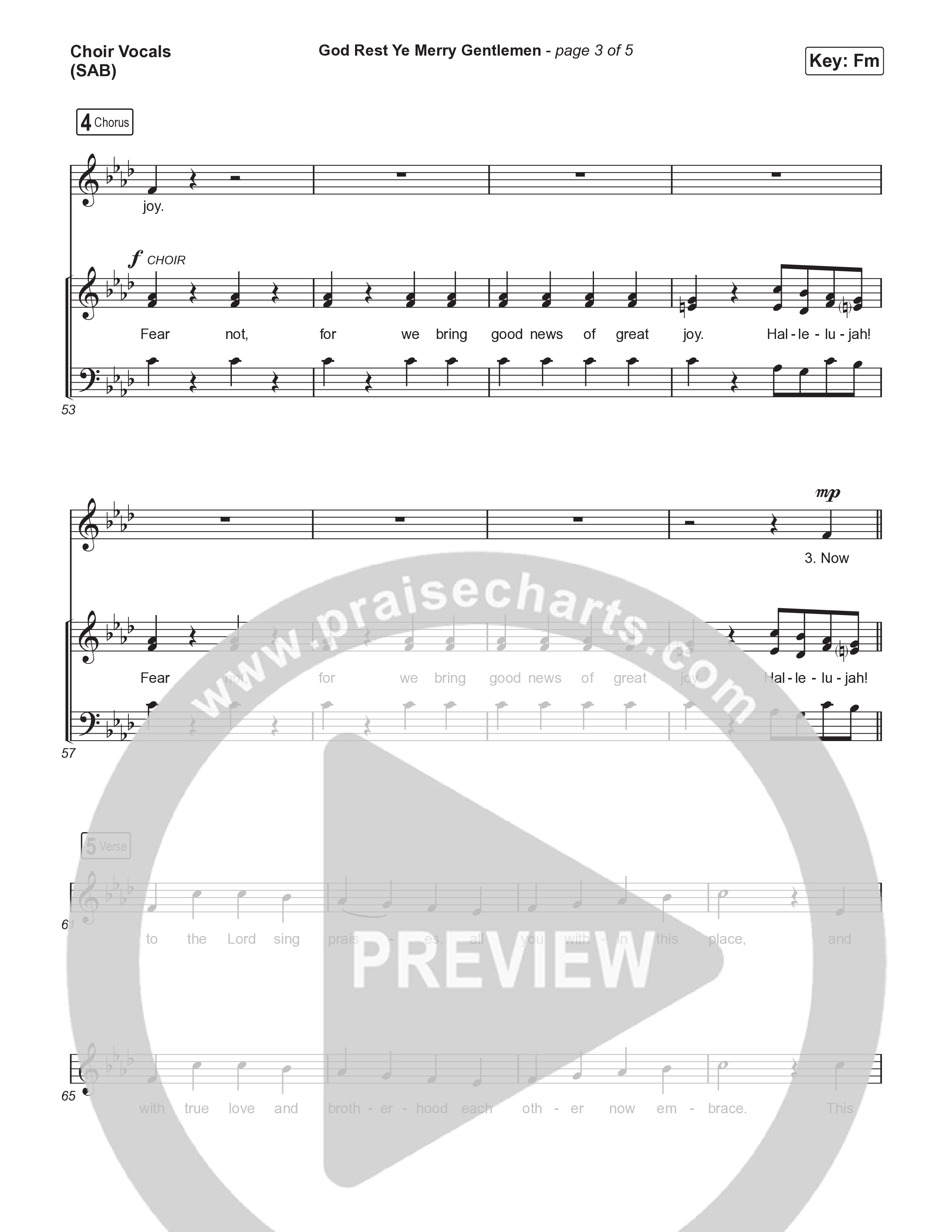 God Rest Ye Merry Gentlemen (Worship Choir/SAB) Choir Sheet (SAB) (Phil Wickham / Arr. Luke Gambill)