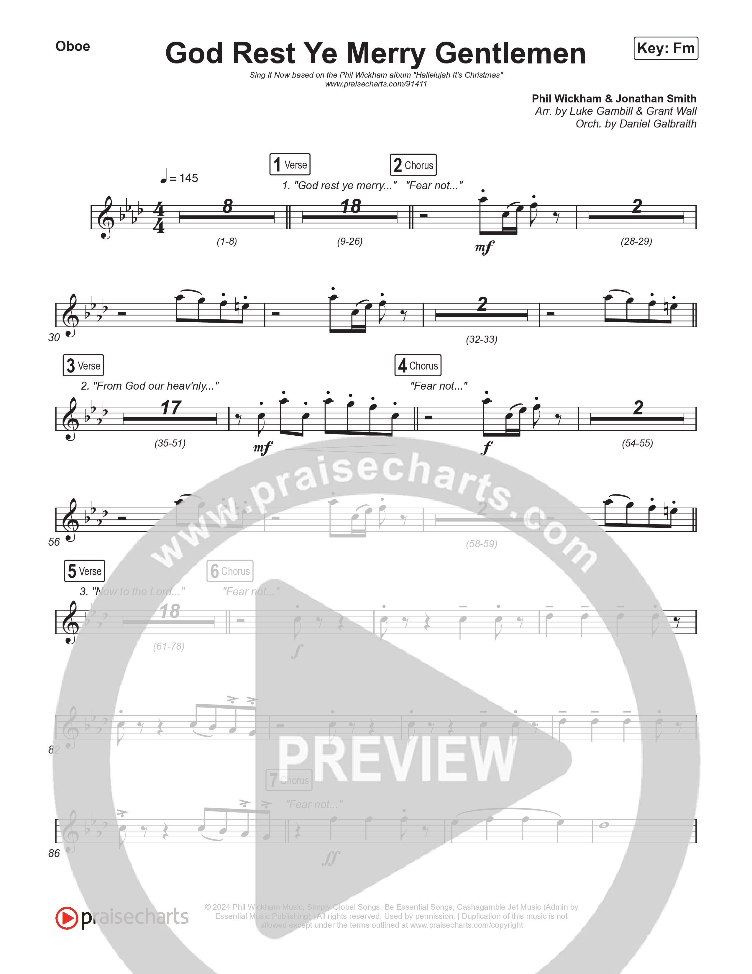 God Rest Ye Merry Gentlemen (Worship Choir/SAB) Oboe (Phil Wickham / Arr. Luke Gambill)