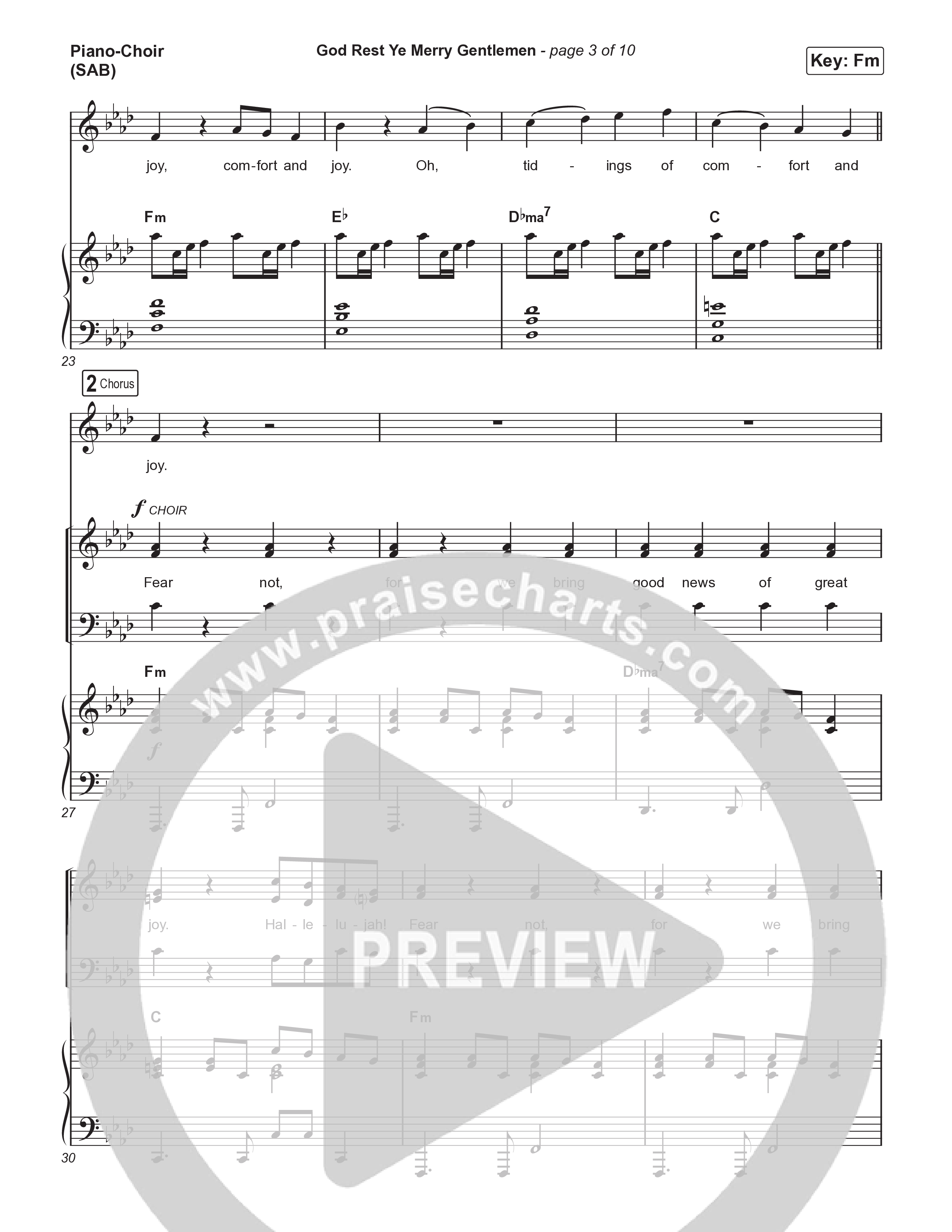 God Rest Ye Merry Gentlemen (Worship Choir/SAB) Piano/Choir (SAB) (Phil Wickham / Arr. Luke Gambill)