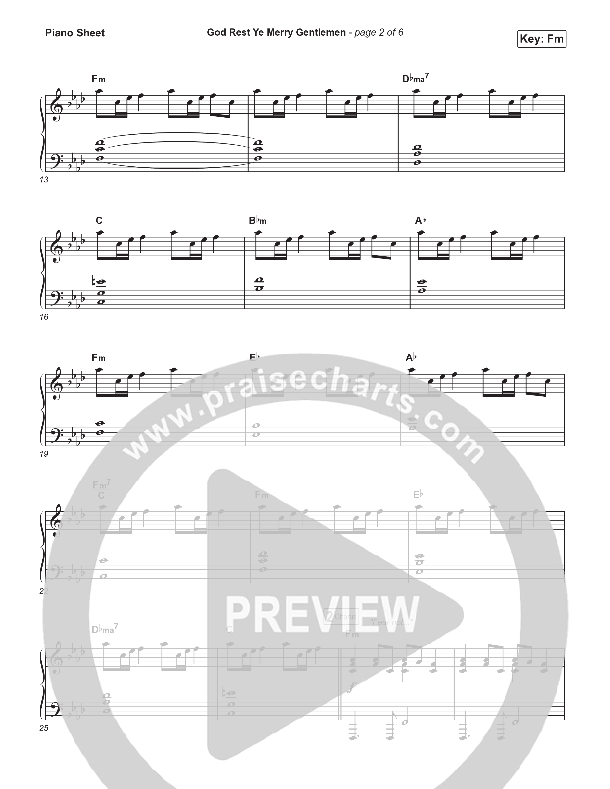 God Rest Ye Merry Gentlemen (Worship Choir/SAB) Piano Sheet (Phil Wickham / Arr. Luke Gambill)