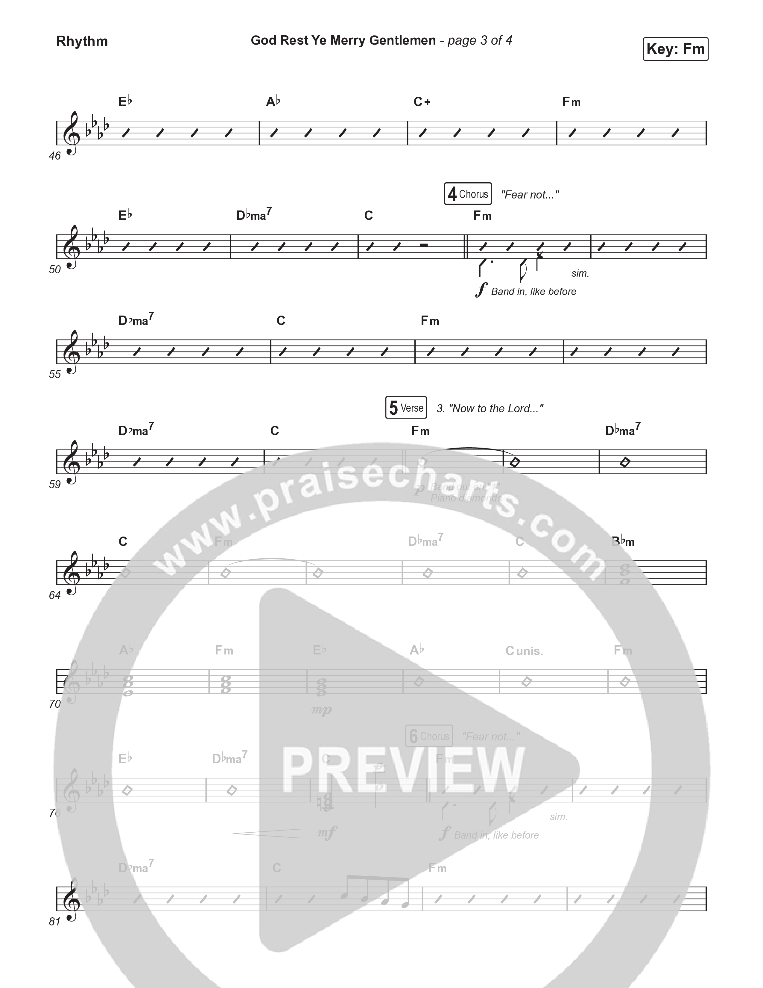 God Rest Ye Merry Gentlemen (Worship Choir/SAB) Rhythm Chart (Phil Wickham / Arr. Luke Gambill)
