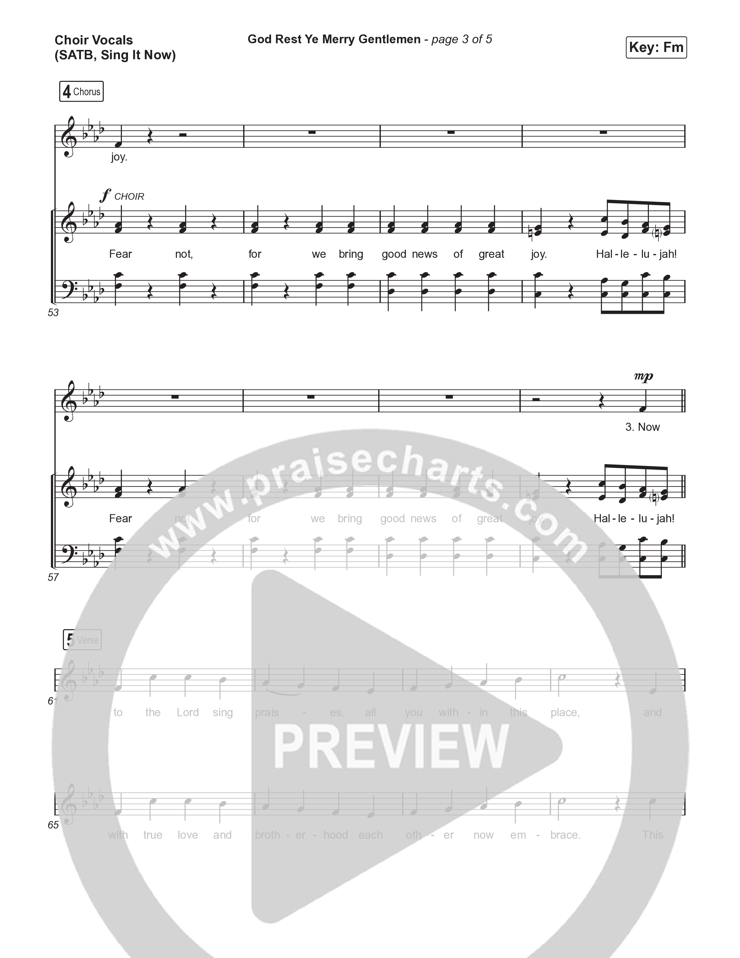 God Rest Ye Merry Gentlemen (Sing It Now) Choir Sheet (SATB) (Phil Wickham / Arr. Luke Gambill)