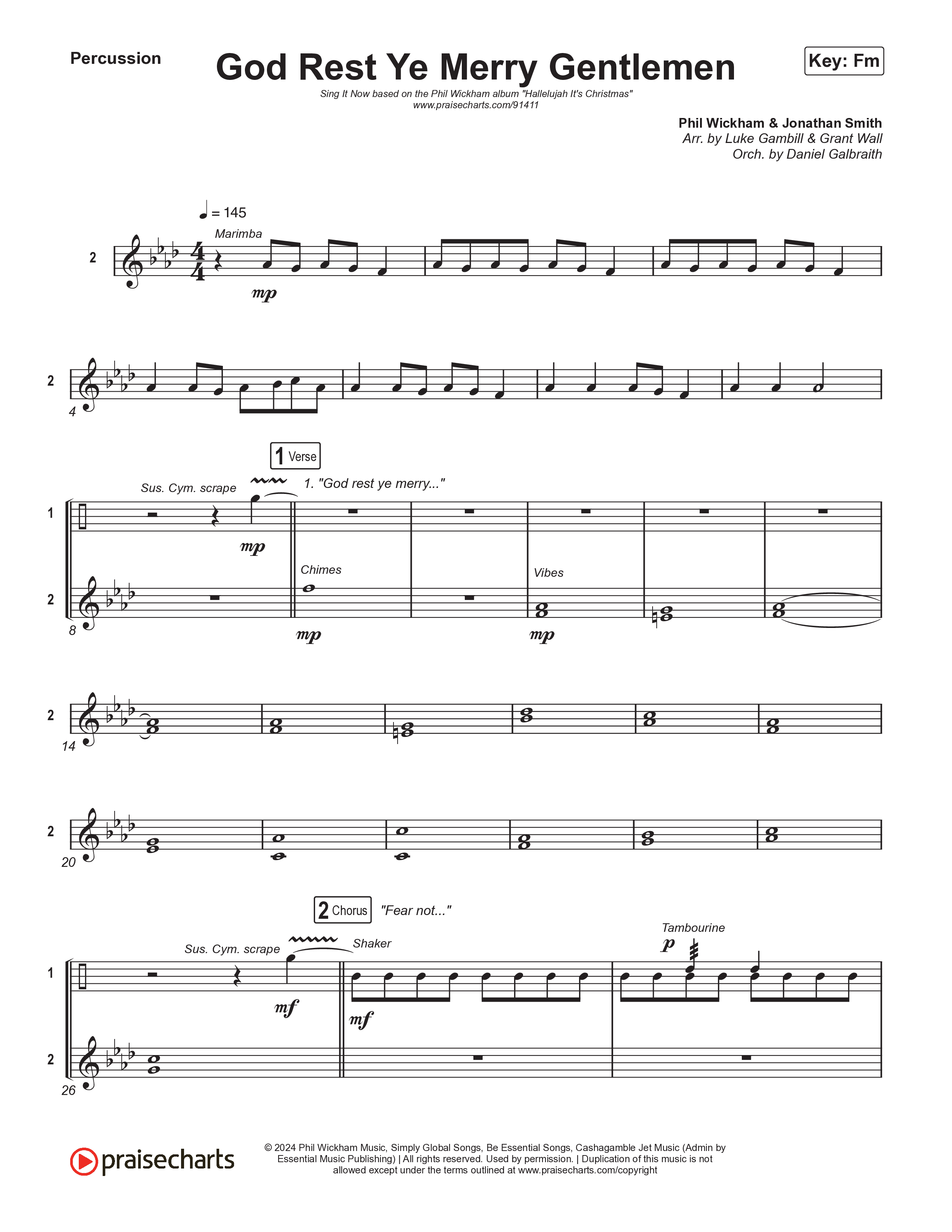 God Rest Ye Merry Gentlemen (Sing It Now) Percussion (Phil Wickham / Arr. Luke Gambill)