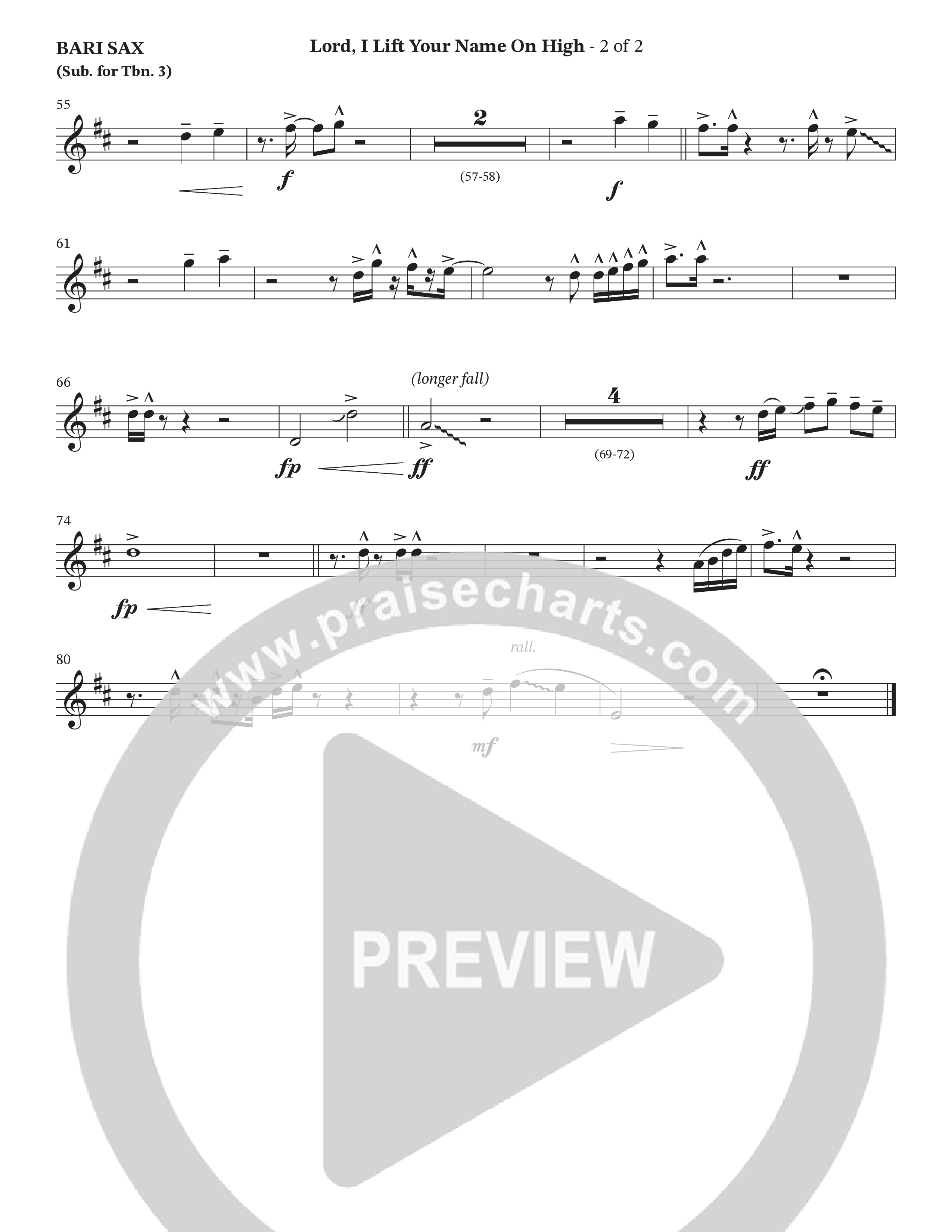 Lord I Lift Your Name On High (Live) (Choral Anthem SATB) Bari Sax (StowTown Worship / TaRanda Greene)