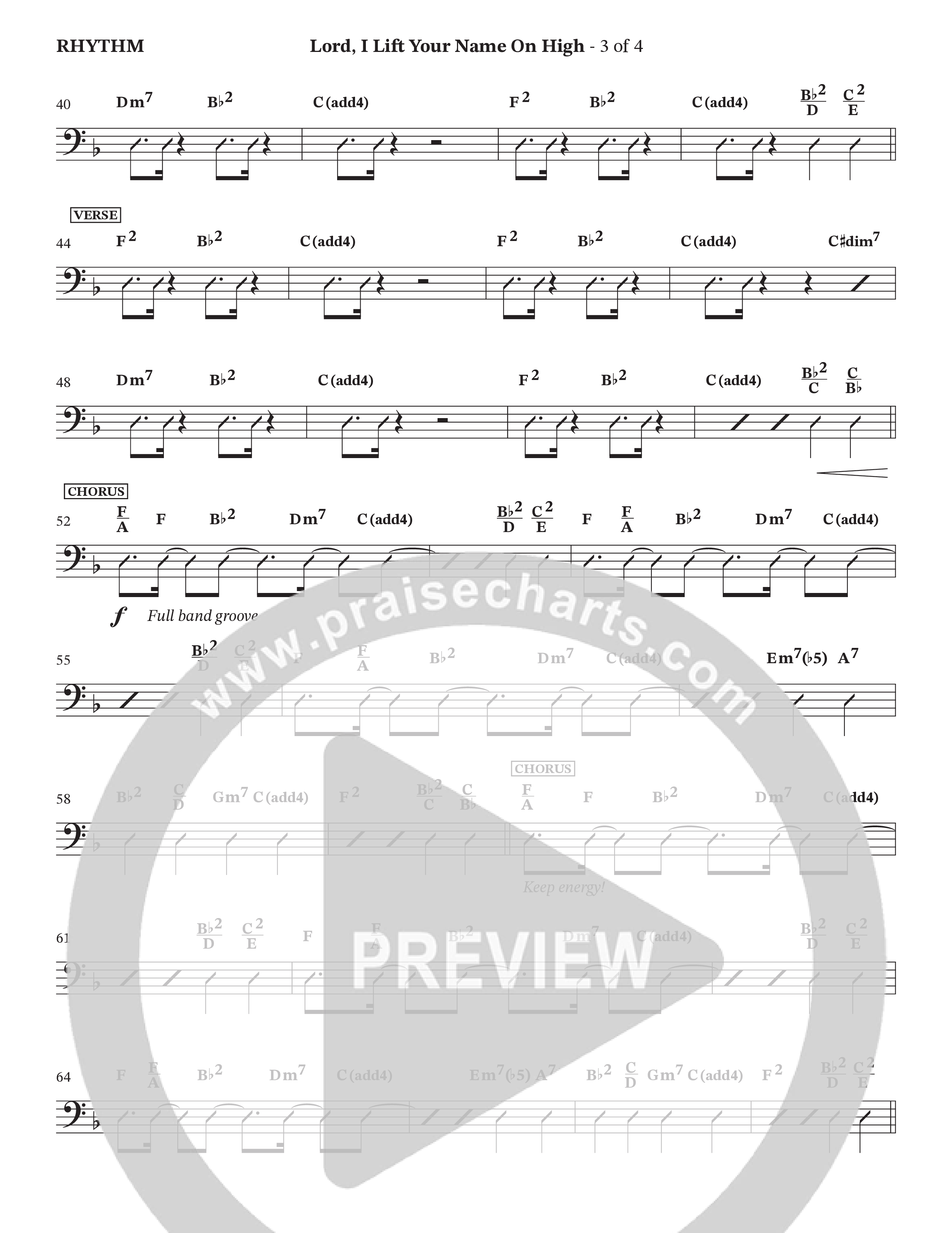 Lord I Lift Your Name On High (Live) (Choral Anthem SATB) Rhythm Chart (StowTown Worship / TaRanda Greene)