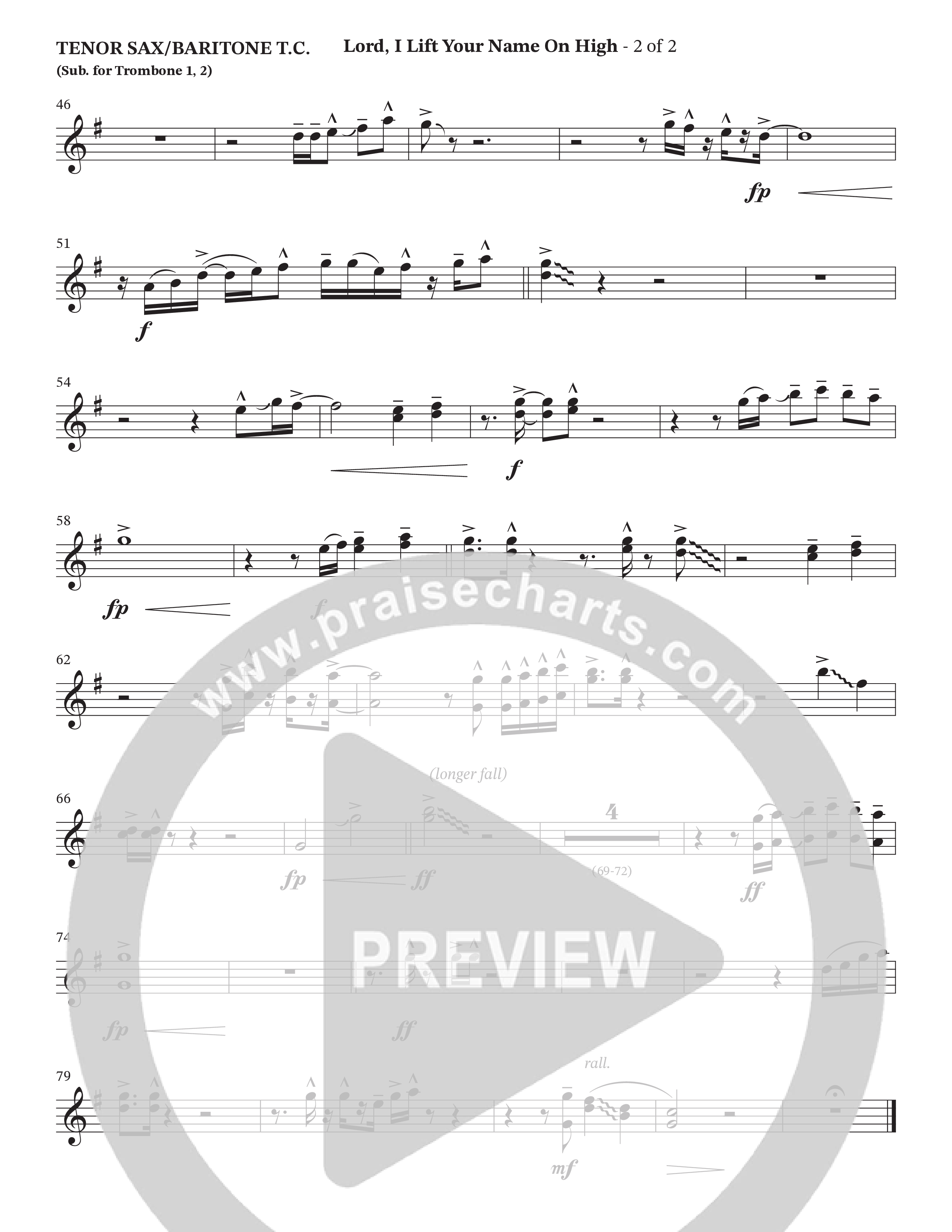 Lord I Lift Your Name On High (Live) (Choral Anthem SATB) Tenor Sax/Baritone T.C. (StowTown Worship / TaRanda Greene)