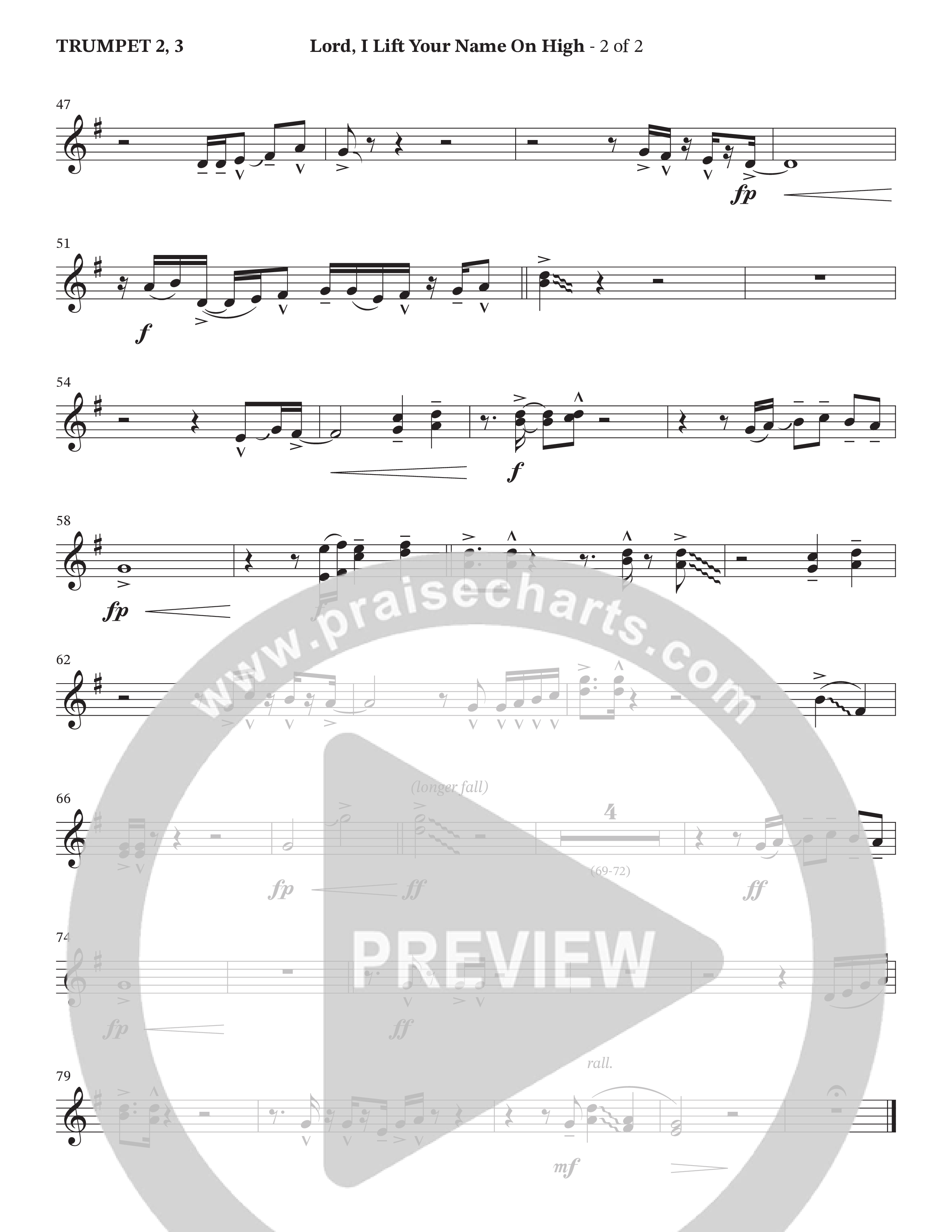 Lord I Lift Your Name On High (Live) (Choral Anthem SATB) Trumpet 2/3 (StowTown Worship / TaRanda Greene)