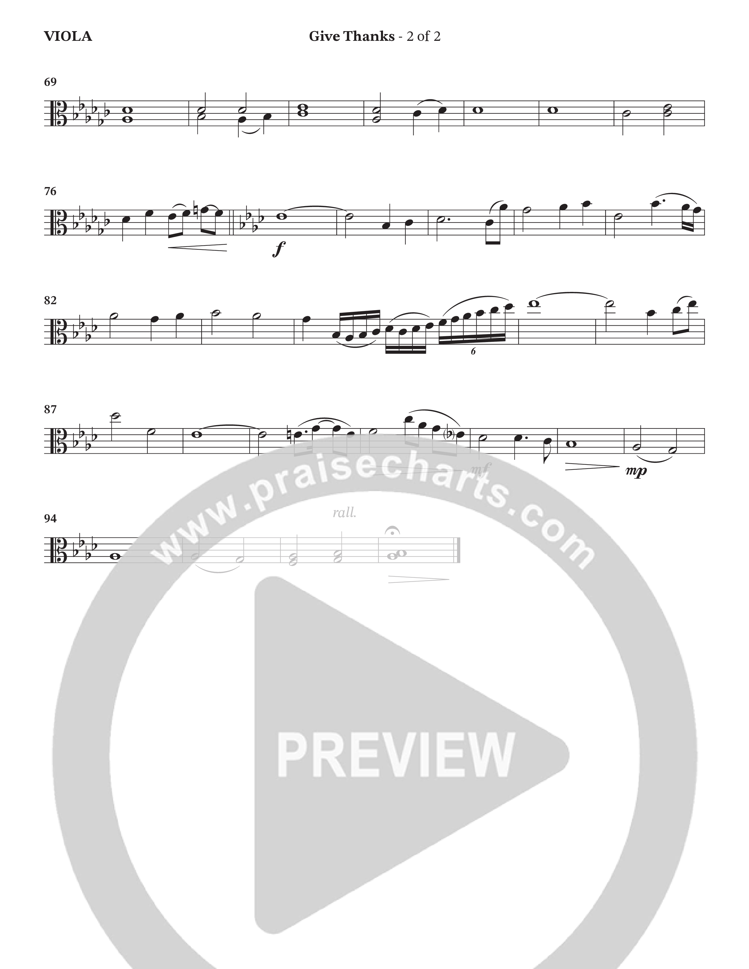 Give Thanks (Choral Anthem SATB) Viola (StowTown Worship / Alvin Slaughter)